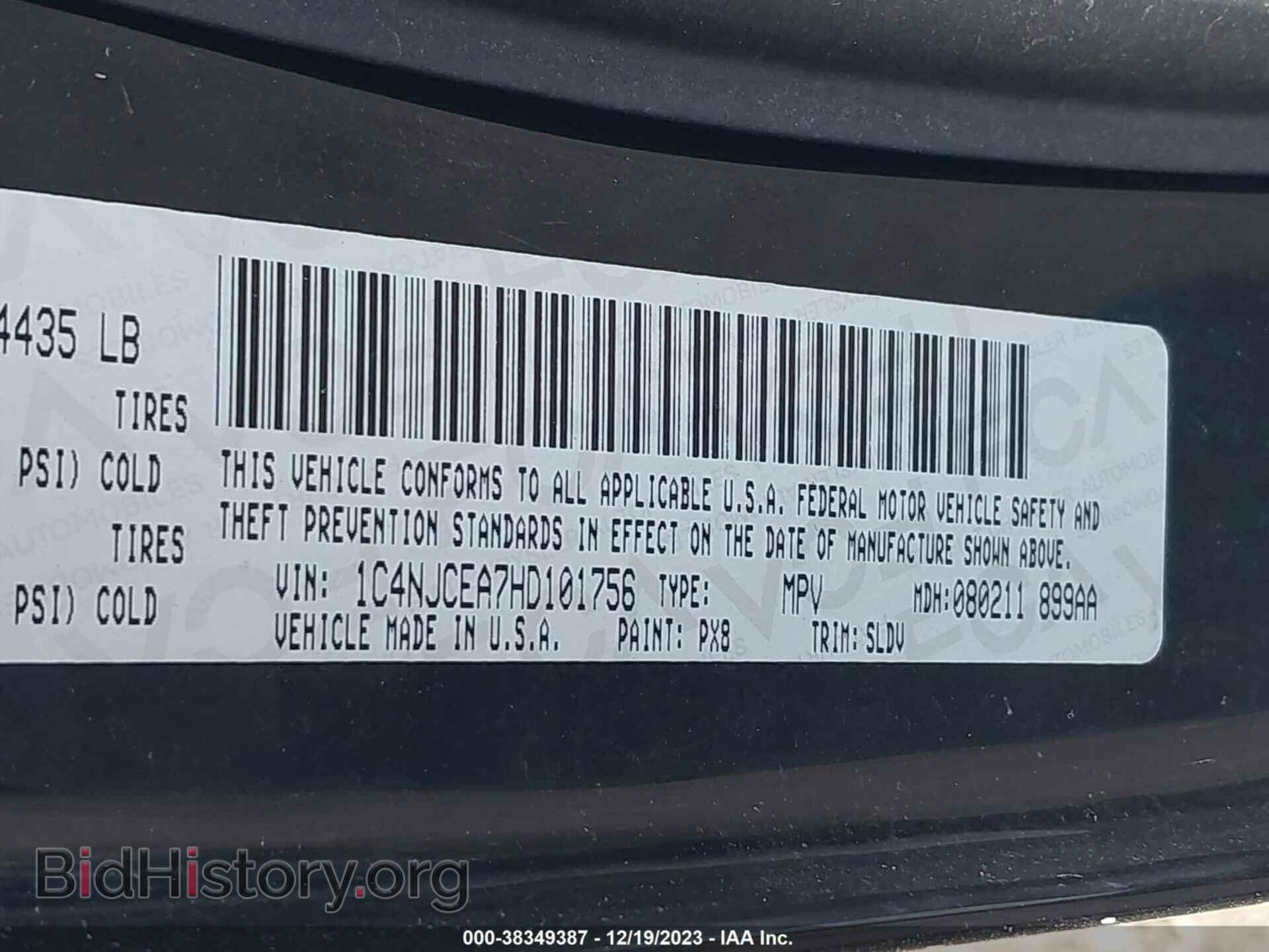 2017 JEEP COMPASS - VIN: 1C4NJCEA7HD101756 - Фото 9