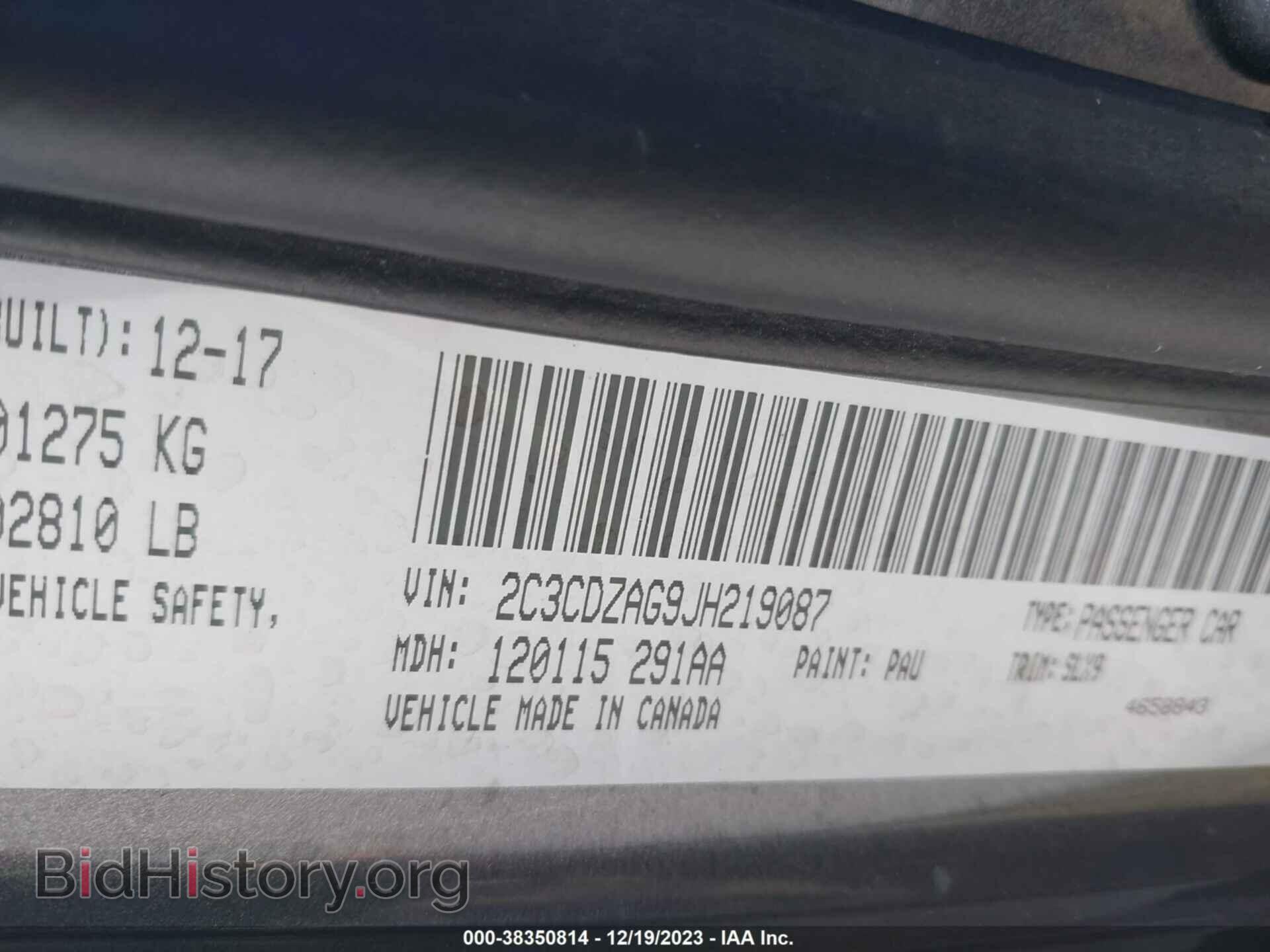 2018 DODGE CHALLENGER - VIN: 2C3CDZAG9JH219087 - Фото 9