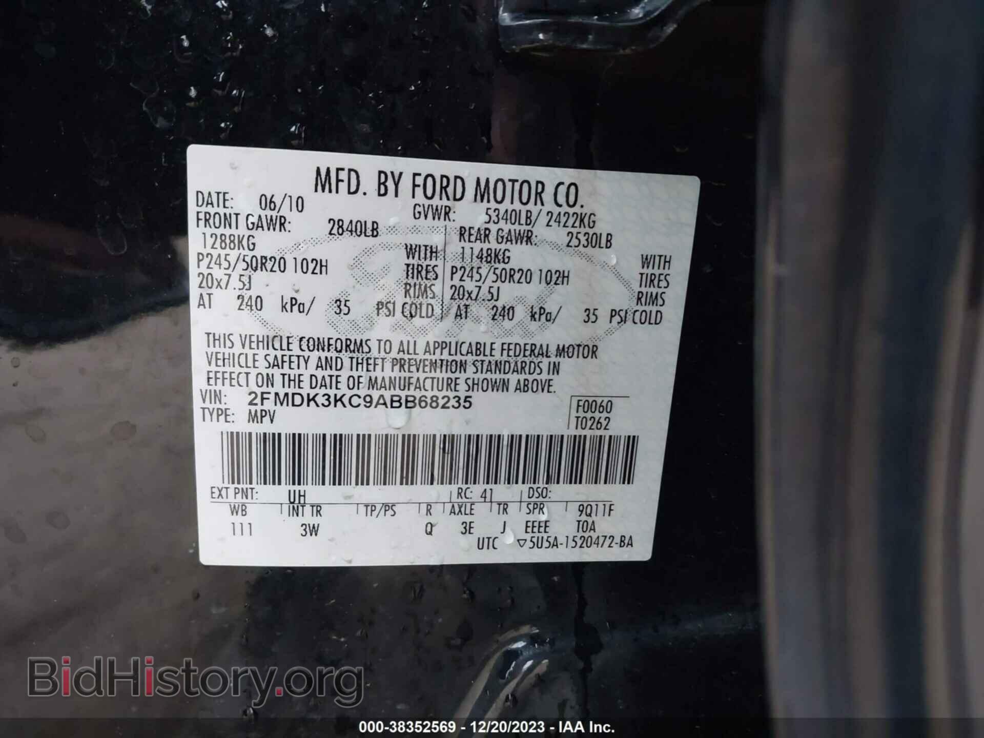 2010 FORD EDGE - VIN: 2FMDK3KC9ABB68235 - Photo 9