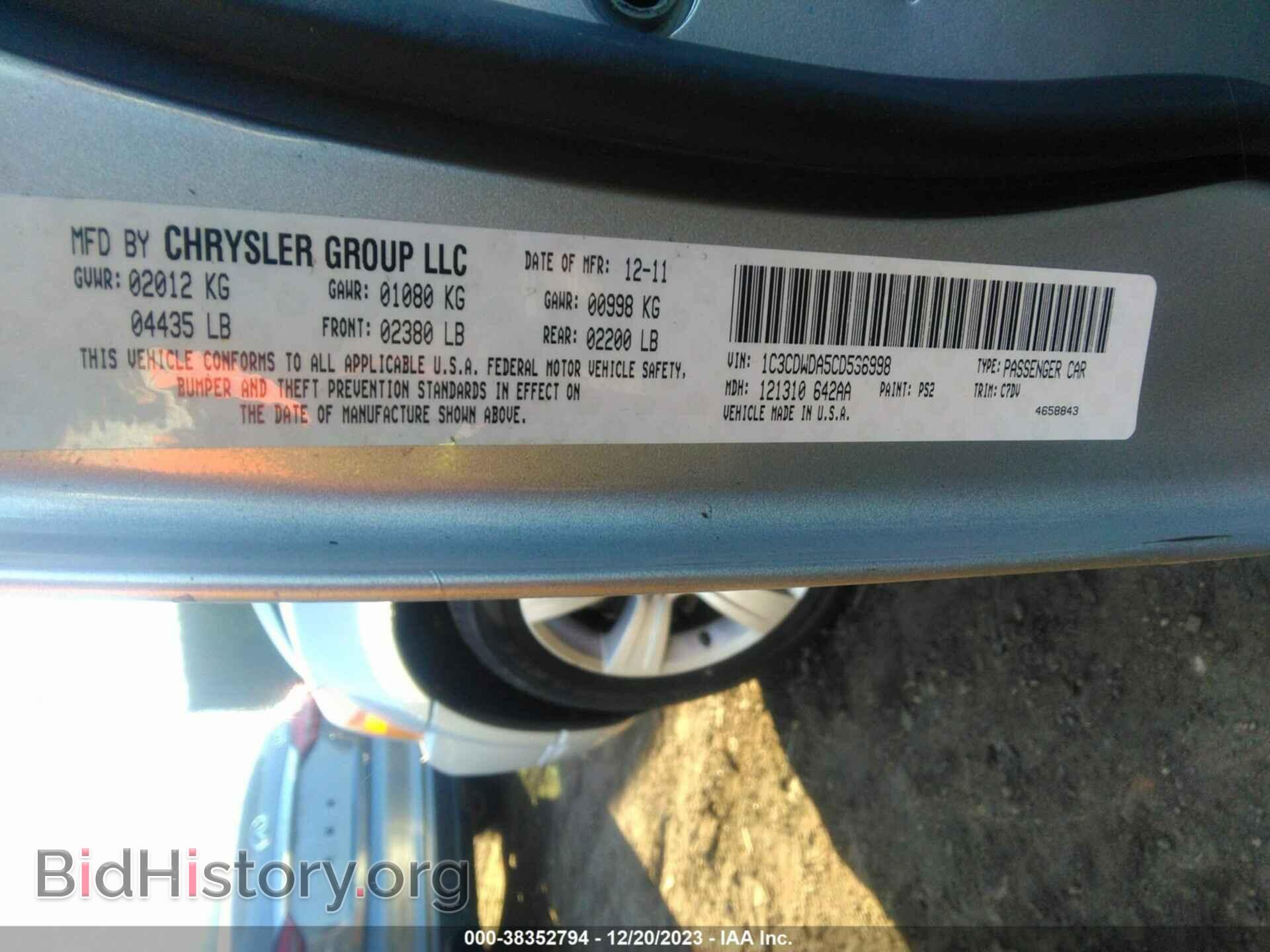 2012 DODGE CALIBER - VIN: 1C3CDWDA5CD536998 - Photo 9