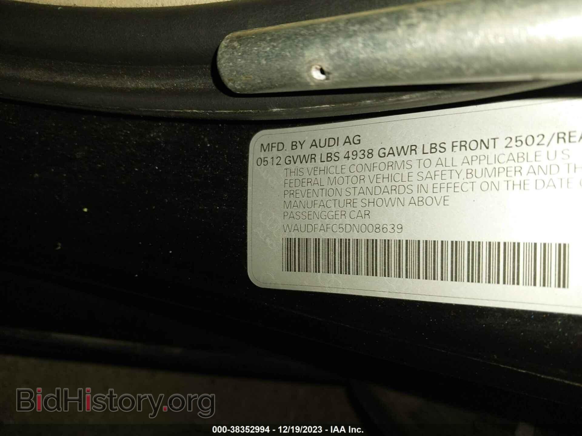 2013 AUDI A6 - VIN: WAUDFAFC5DN008639 - Photo 9