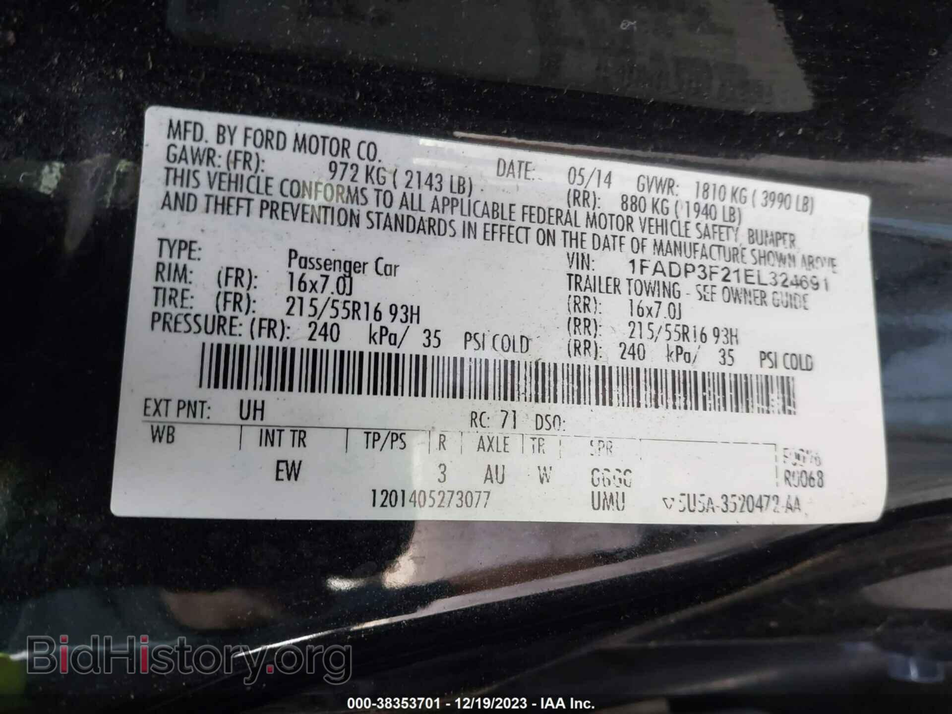 2014 FORD FOCUS - VIN: 1FADP3F21EL324691 - Photo 9