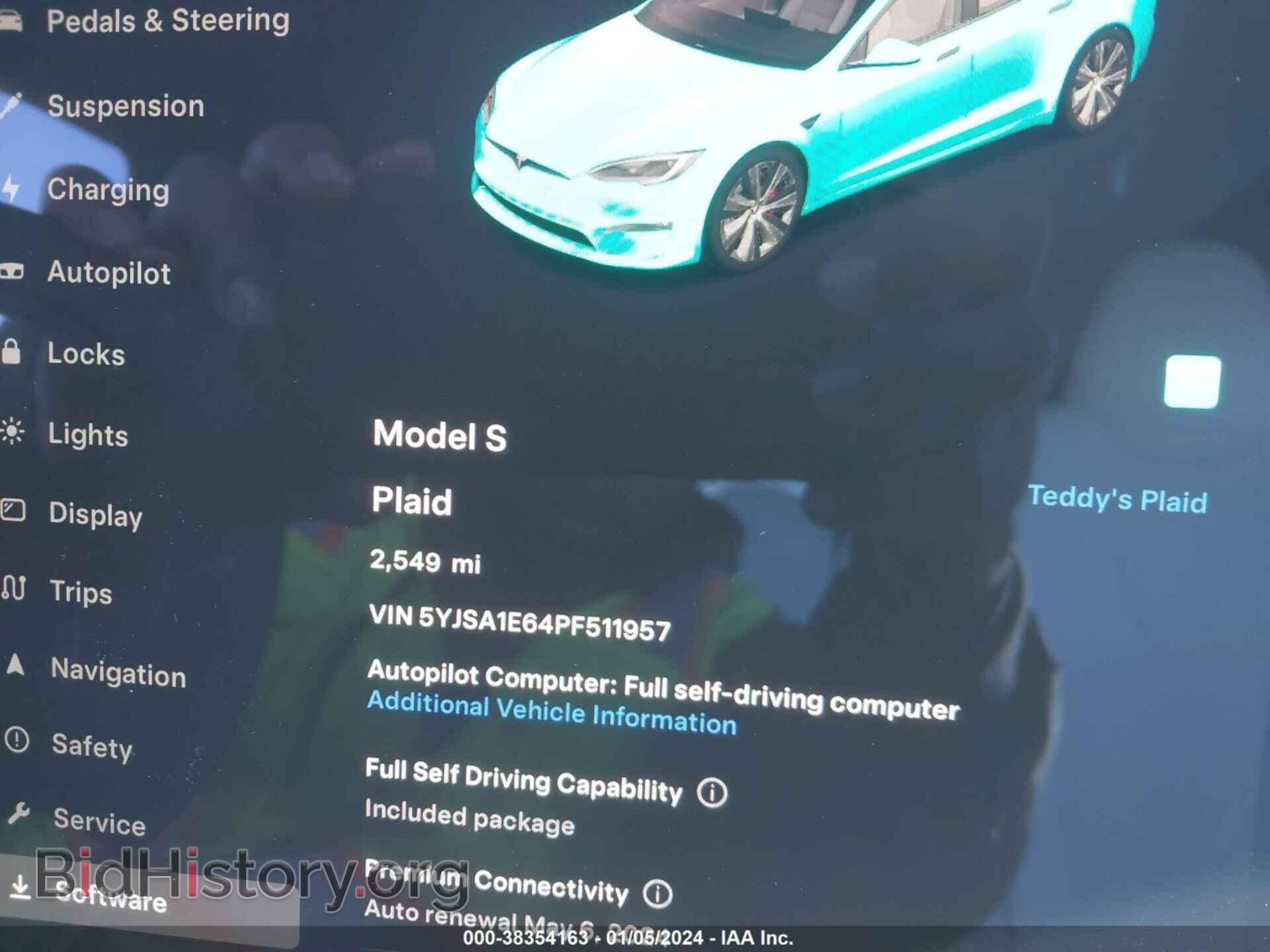 2023 TESLA MODEL S - VIN: 5YJSA1E64PF511957 - Фото 7