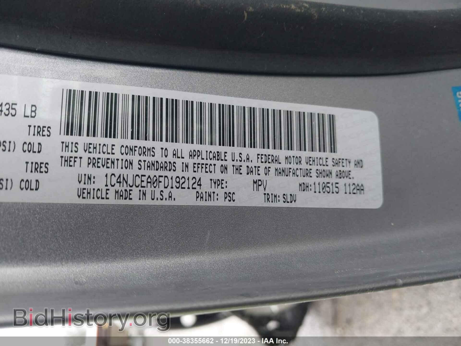 2015 JEEP COMPASS - VIN: 1C4NJCEA0FD192124 - Фото 9