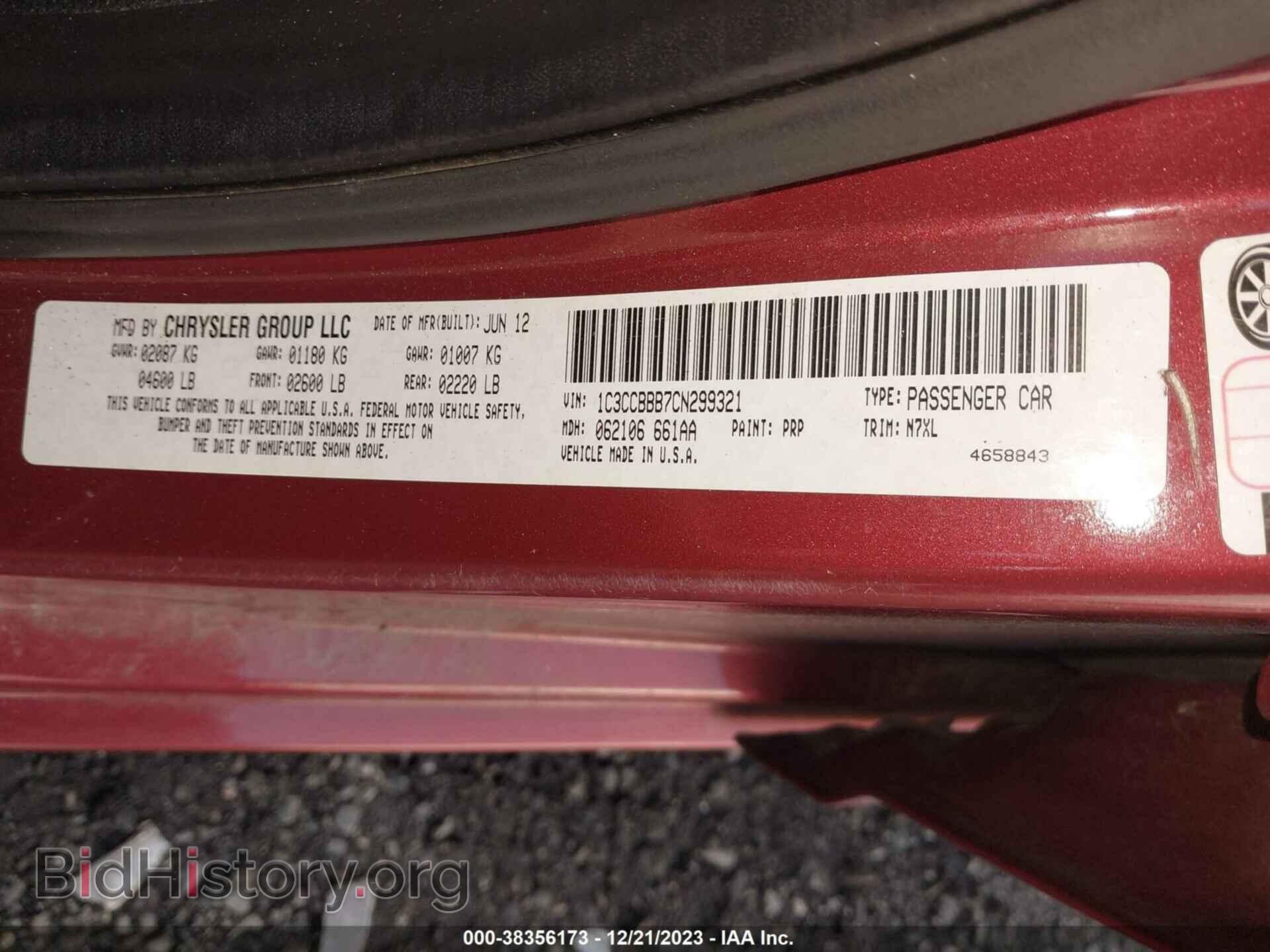 2012 CHRYSLER 200 - VIN: 1C3CCBBB7CN299321 - Photo 9