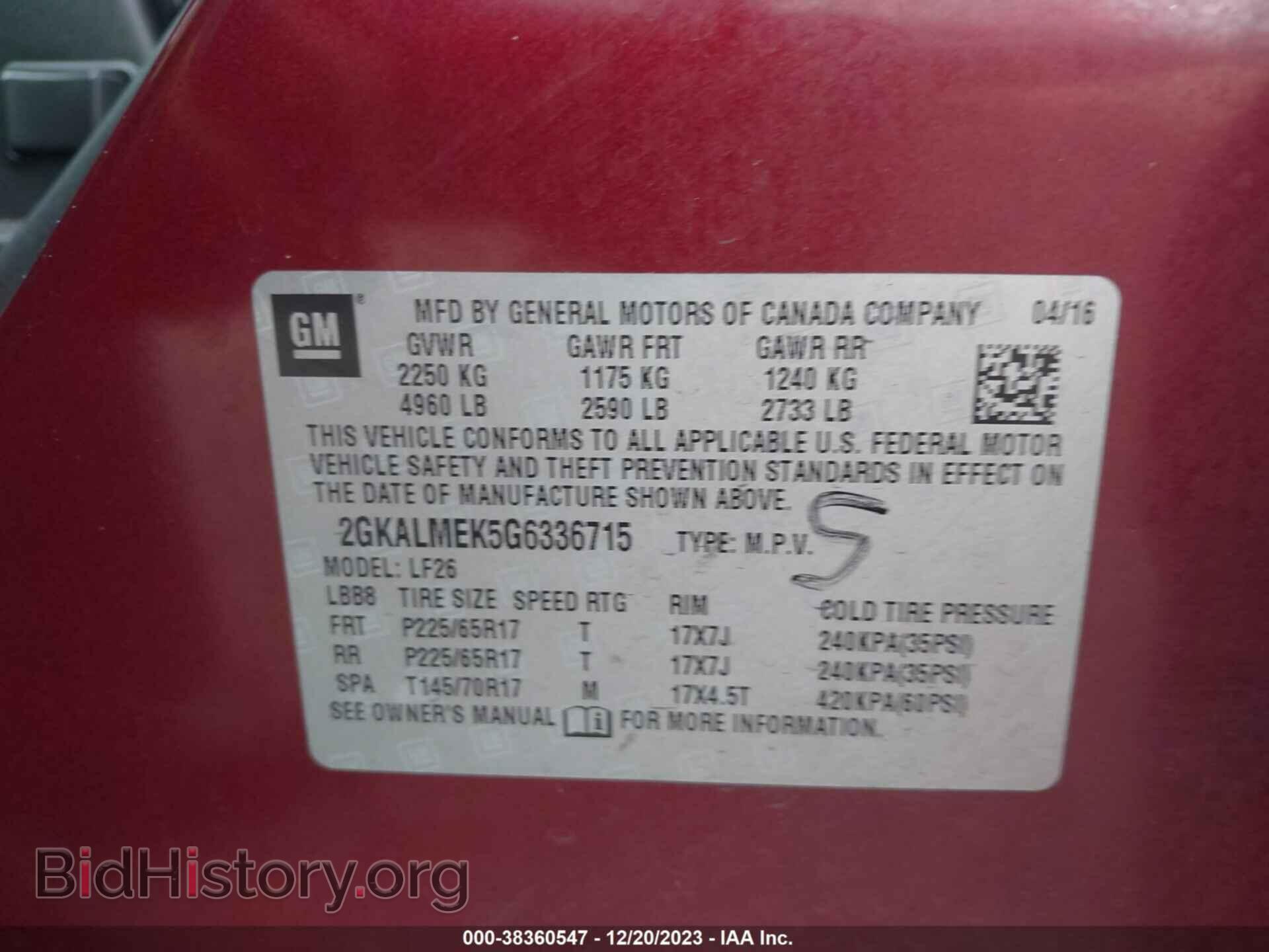 2016 GMC TERRAIN - VIN: 2GKALMEK5G6336715 - Фото 9