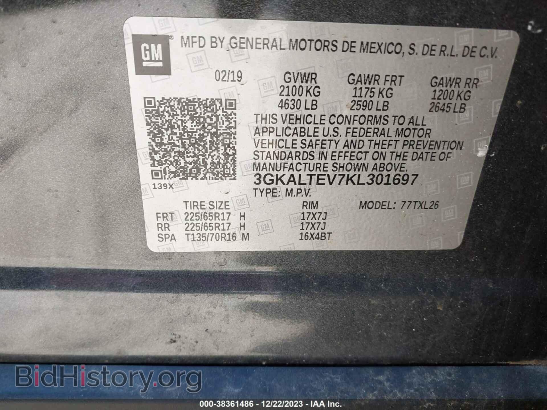 2019 GMC TERRAIN - VIN: 3GKALTEV7KL301697 - Photo 9