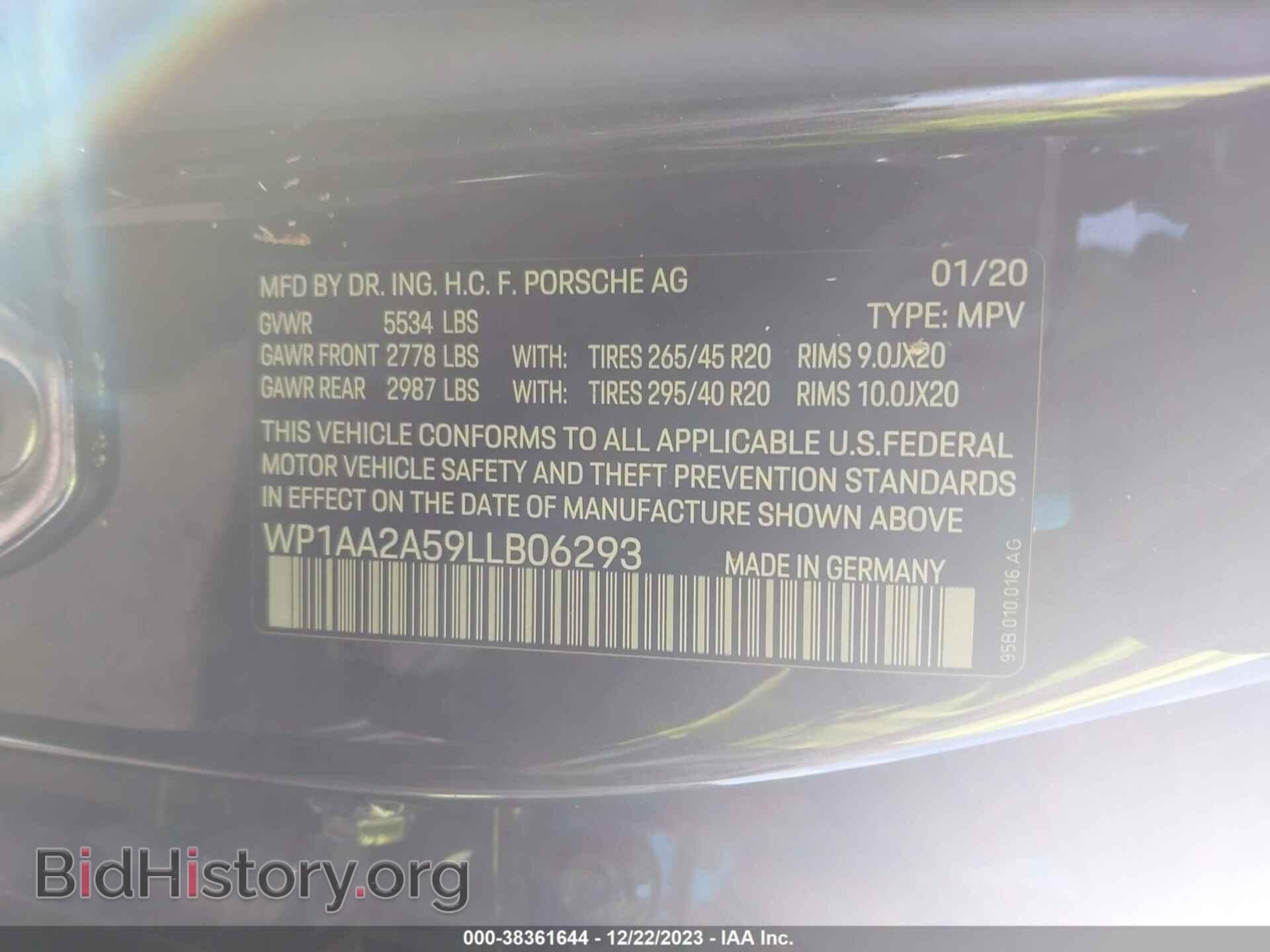 2020 PORSCHE MACAN - VIN: WP1AA2A59LLB06293 - Photo 9