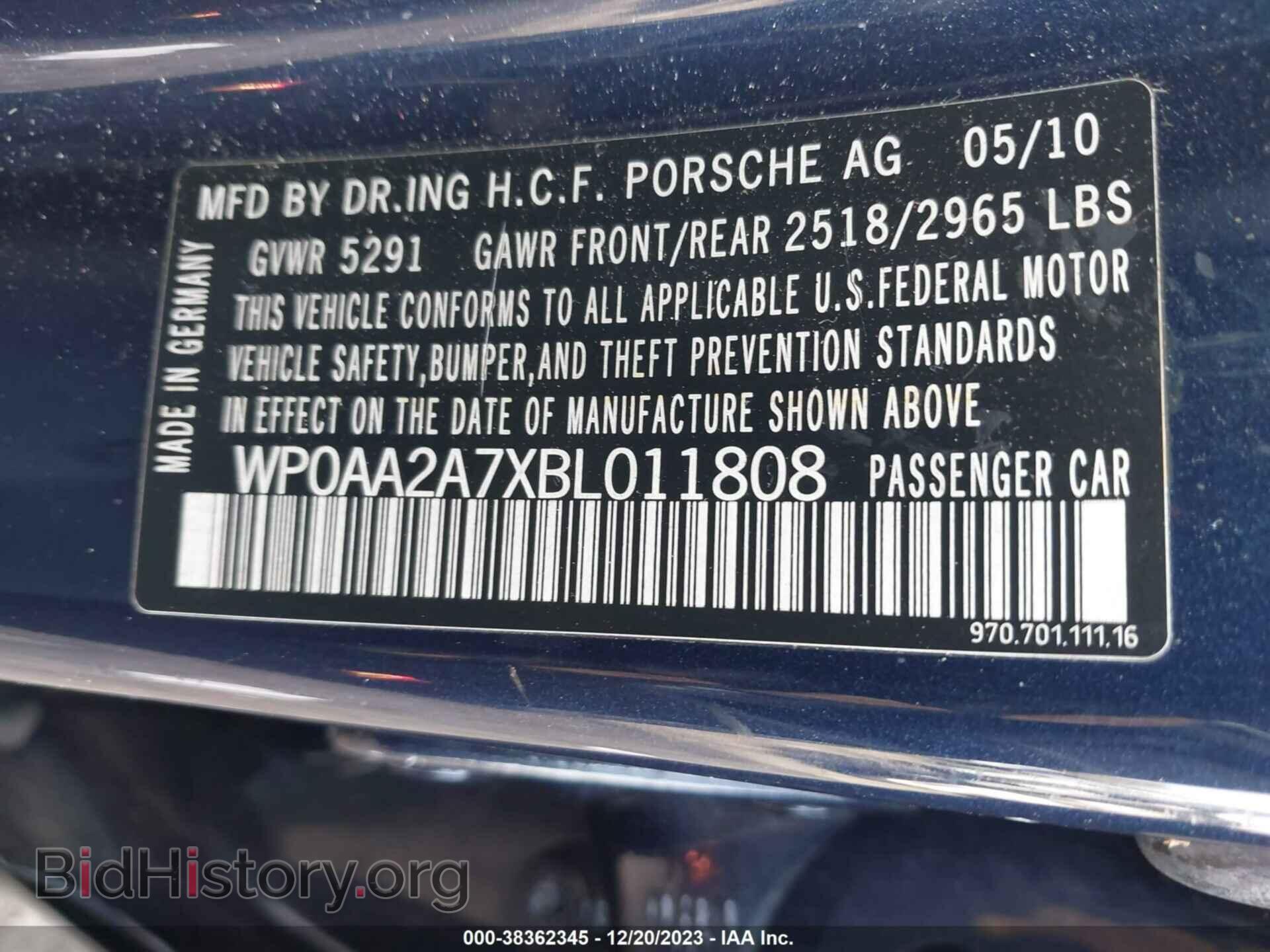 2011 PORSCHE PANAMERA - VIN: WP0AA2A7XBL011808 - Photo 9