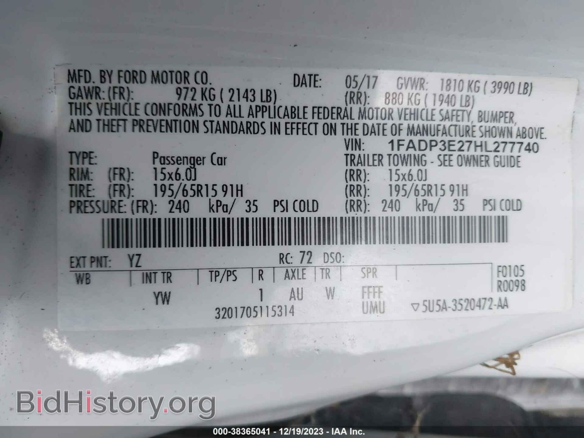 2017 FORD FOCUS - VIN: 1FADP3E27HL277740 - Фото 9
