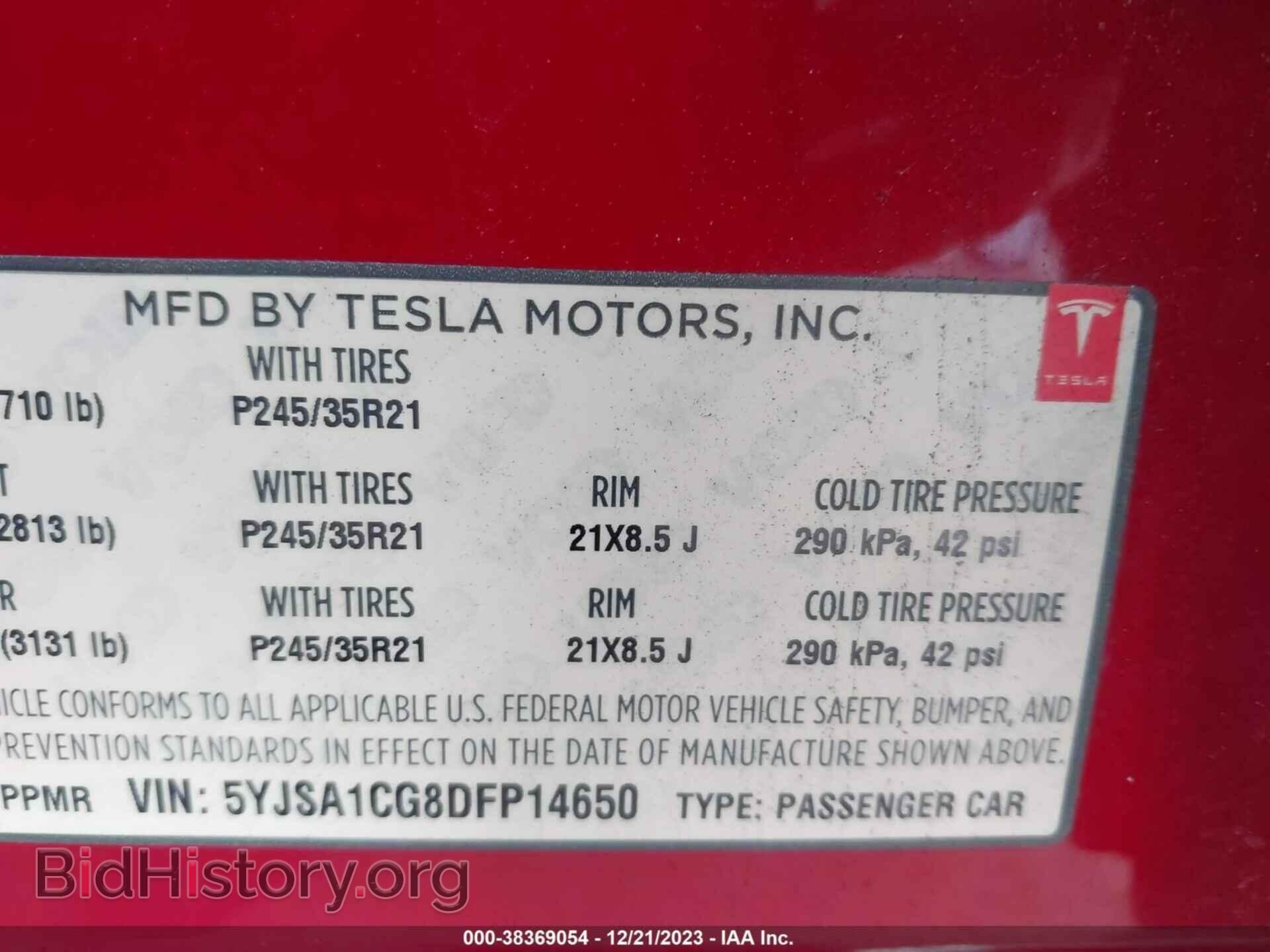2013 TESLA MODEL S - VIN: 5YJSA1CG8DFP14650 - Photo 9