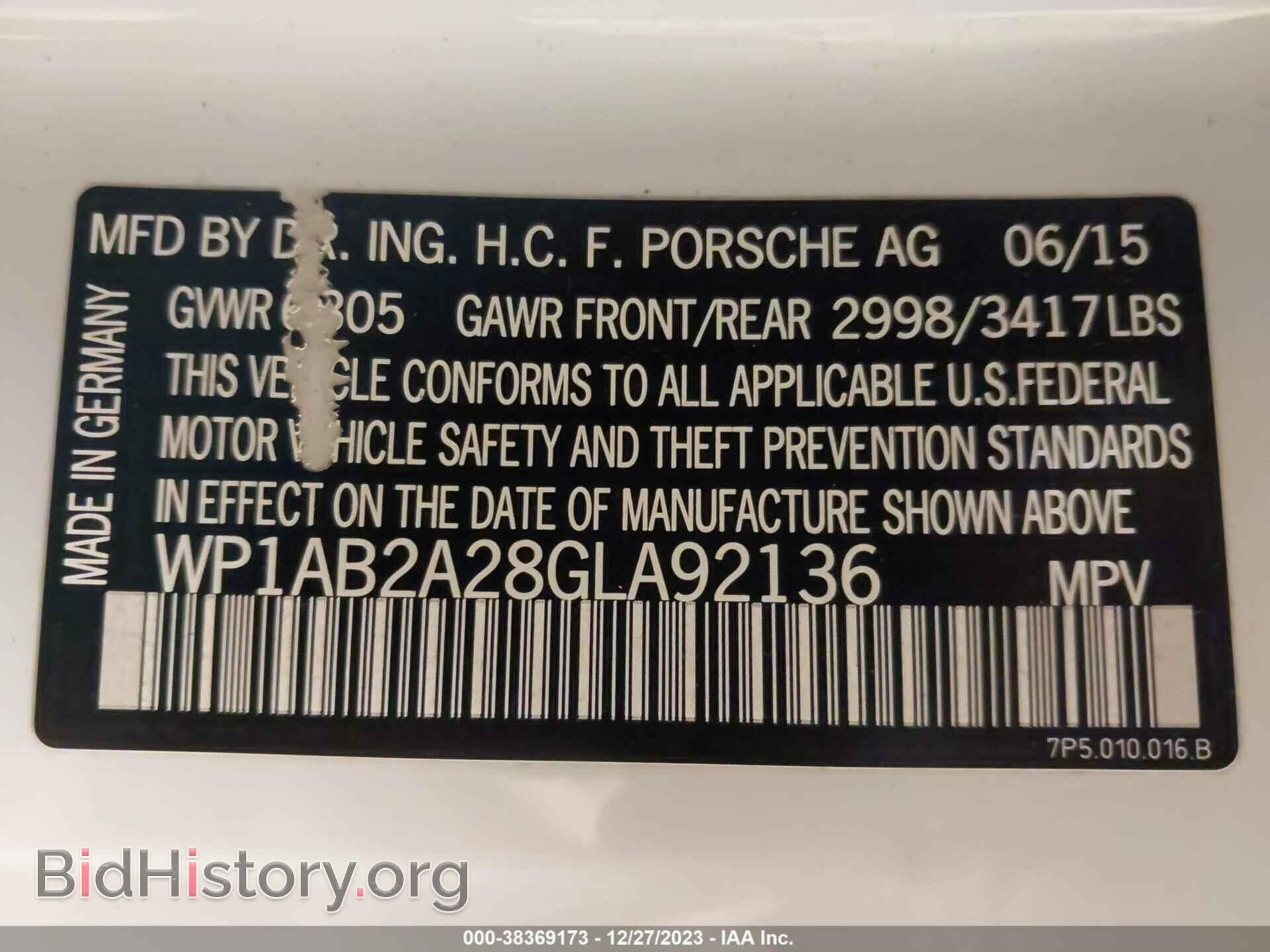 2016 PORSCHE CAYENNE - VIN: WP1AB2A28GLA92136 - Фото 9