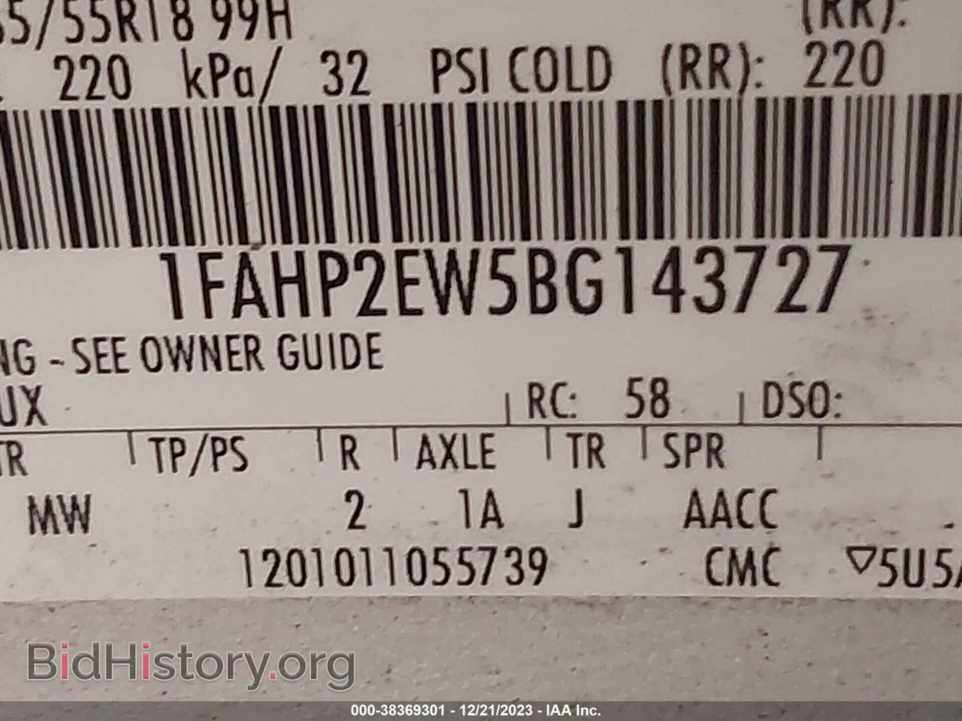 2011 FORD TAURUS - VIN: 1FAHP2EW5BG143727 - Фото 9