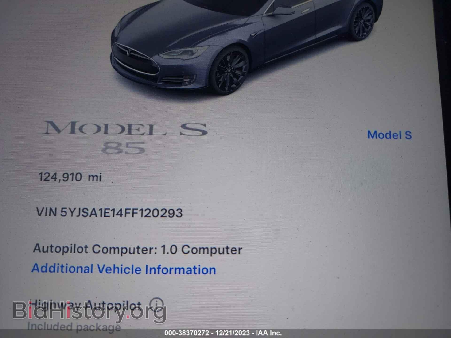 2015 TESLA MODEL S - VIN: 5YJSA1E14FF120293 - Фото 7