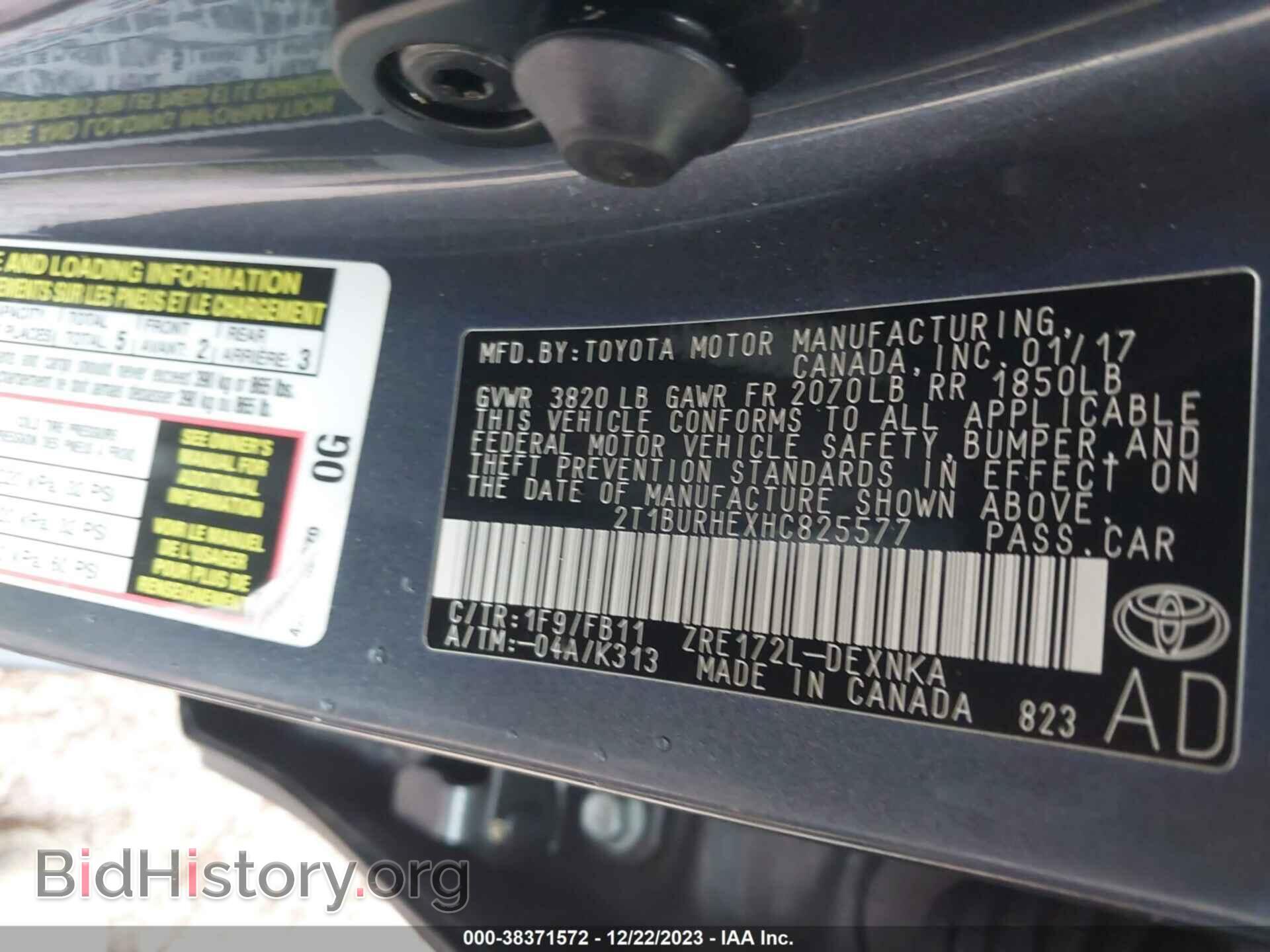 2017 TOYOTA COROLLA - VIN: 2T1BURHEXHC825577 - Photo 9