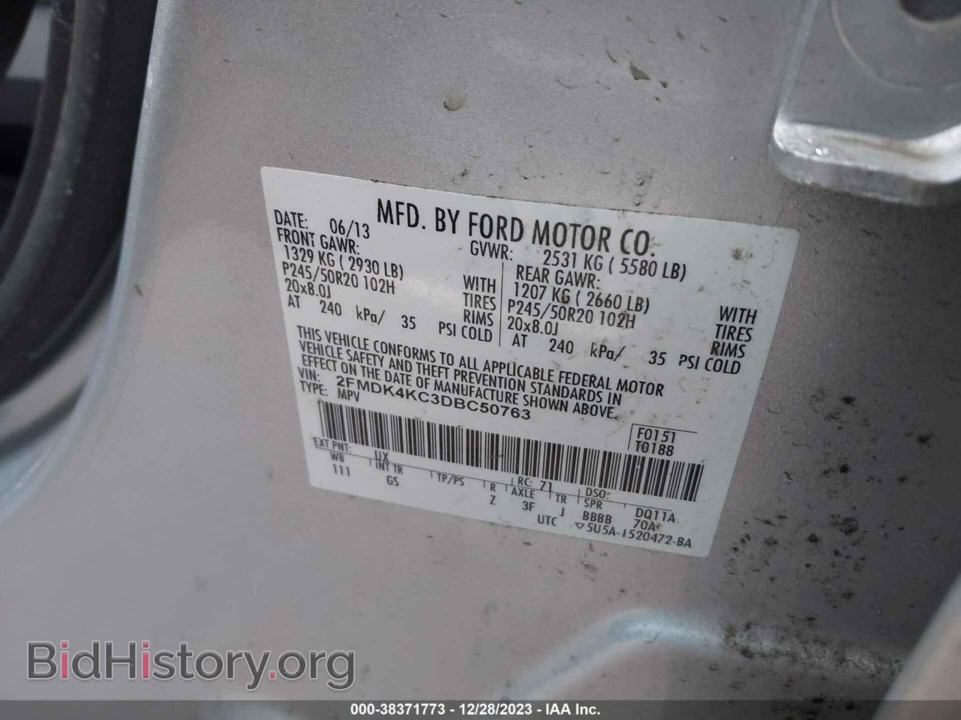 2013 FORD EDGE - VIN: 2FMDK4KC3DBC50763 - Photo 9