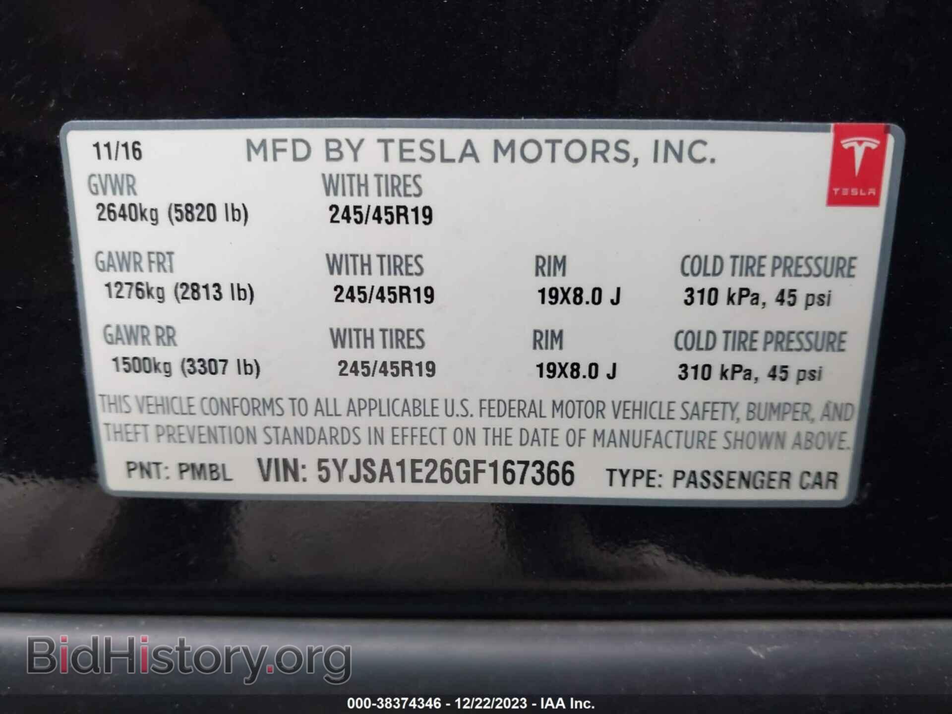 2016 TESLA MODEL S - VIN: 5YJSA1E26GF167366 - Photo 9