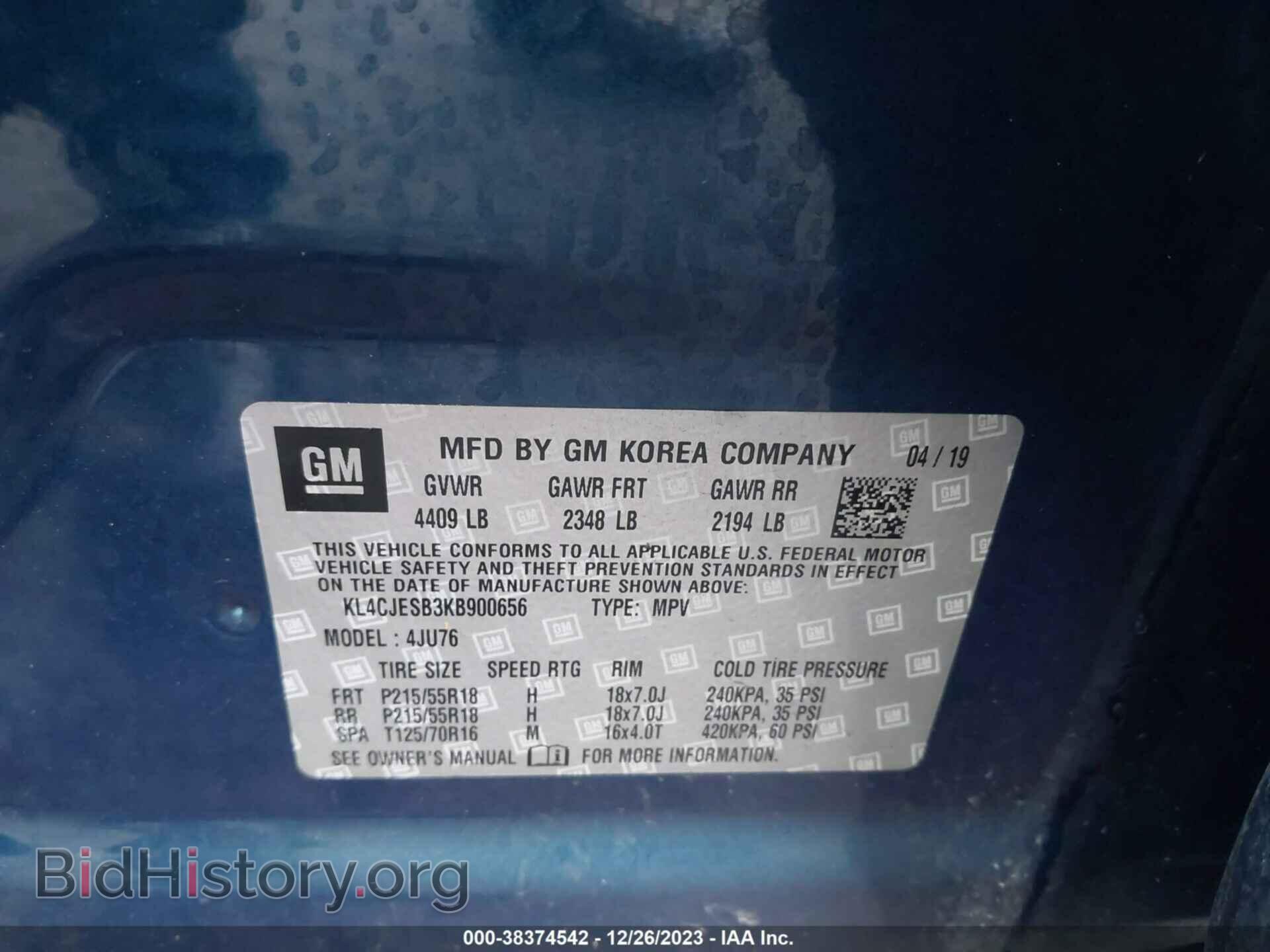 2019 BUICK ENCORE - VIN: KL4CJESB3KB900656 - Photo 9