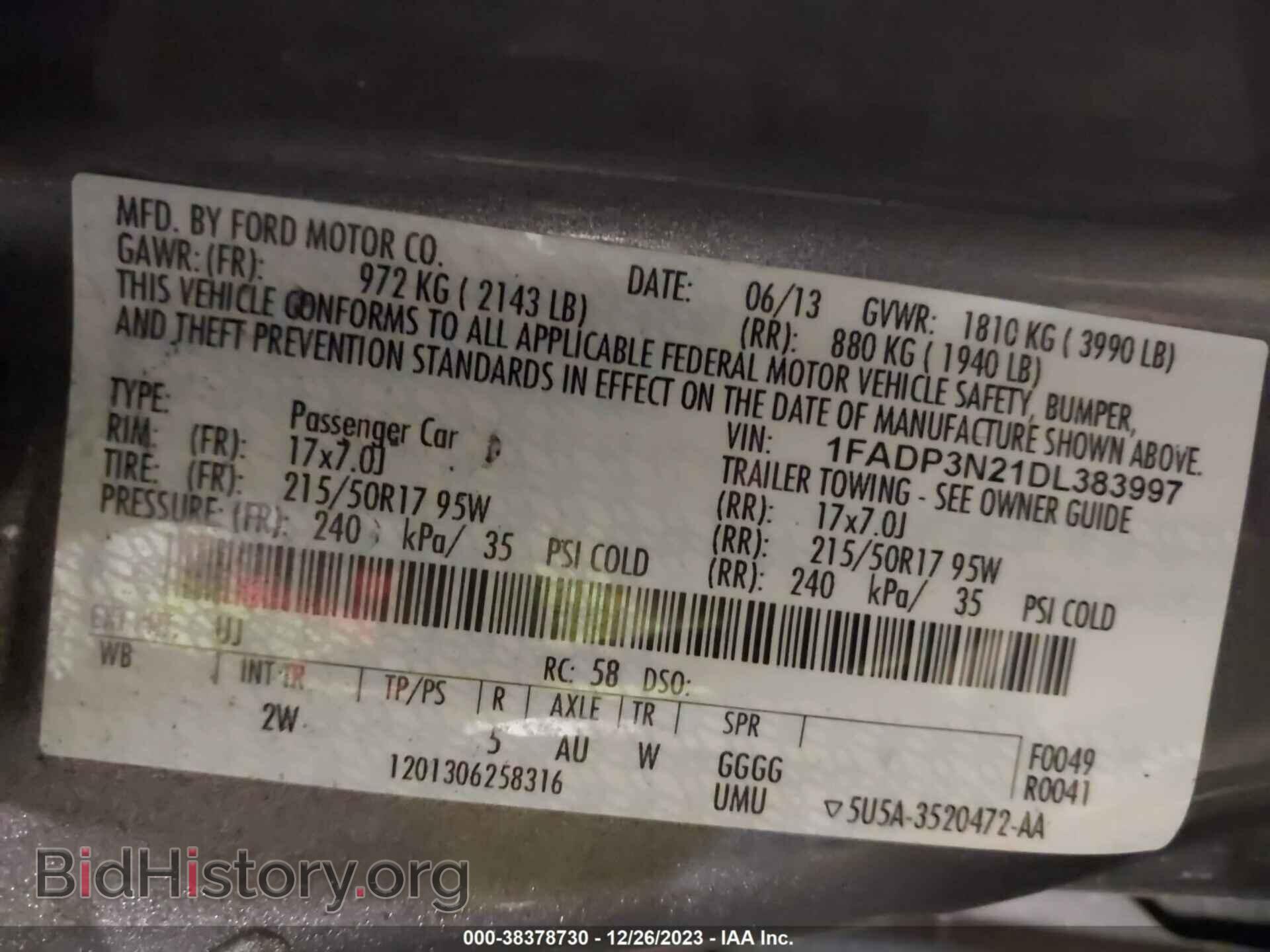 2013 FORD FOCUS - VIN: 1FADP3N21DL383997 - Фото 9