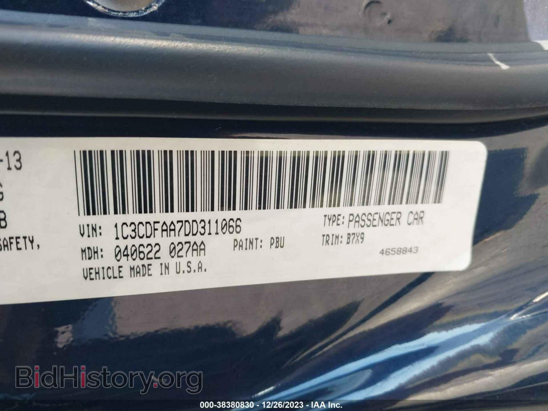 2013 DODGE DART - VIN: 1C3CDFAA7DD311066 - Фото 9