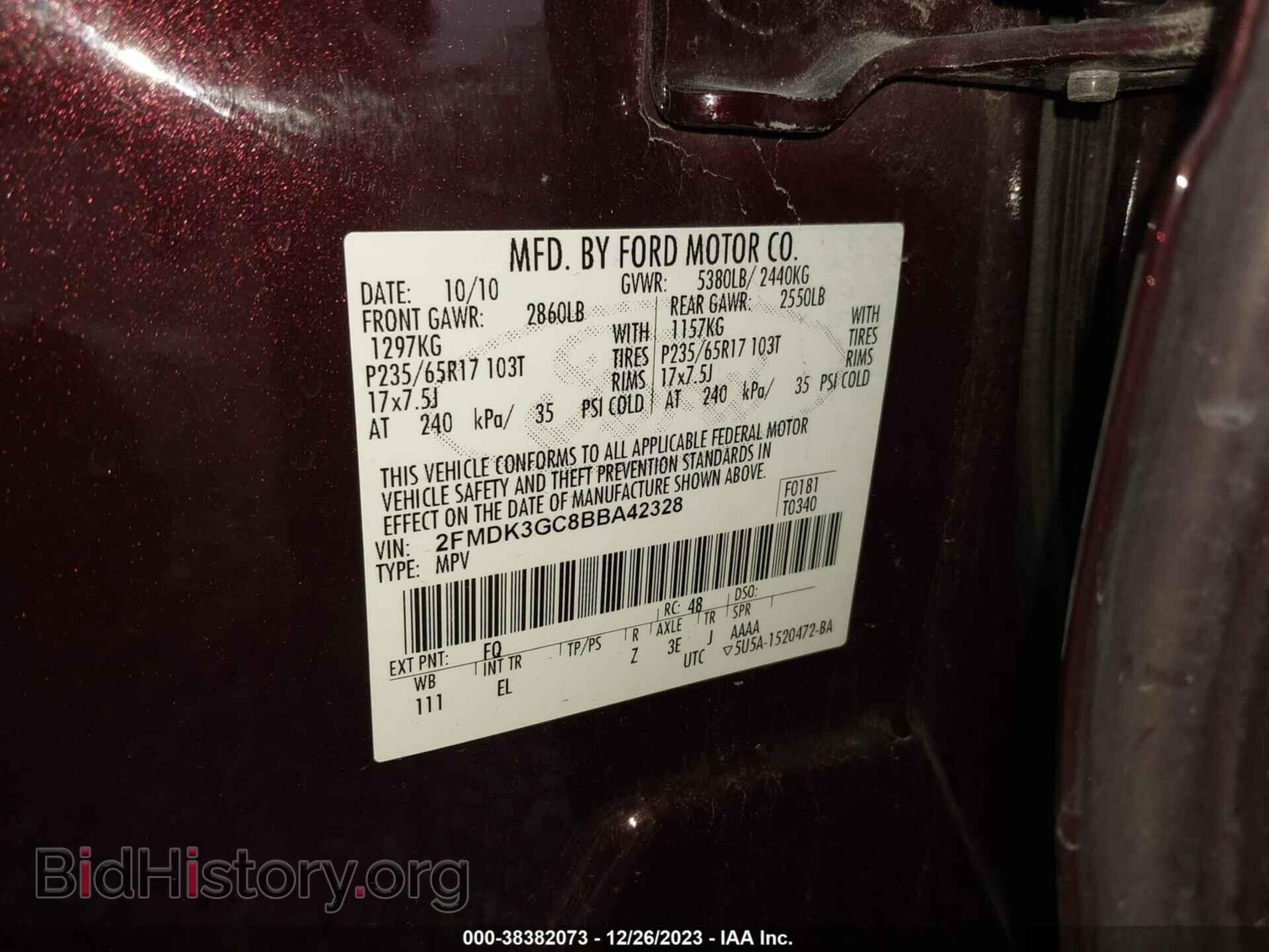 2011 FORD EDGE - VIN: 2FMDK3GC8BBA42328 - Photo 9