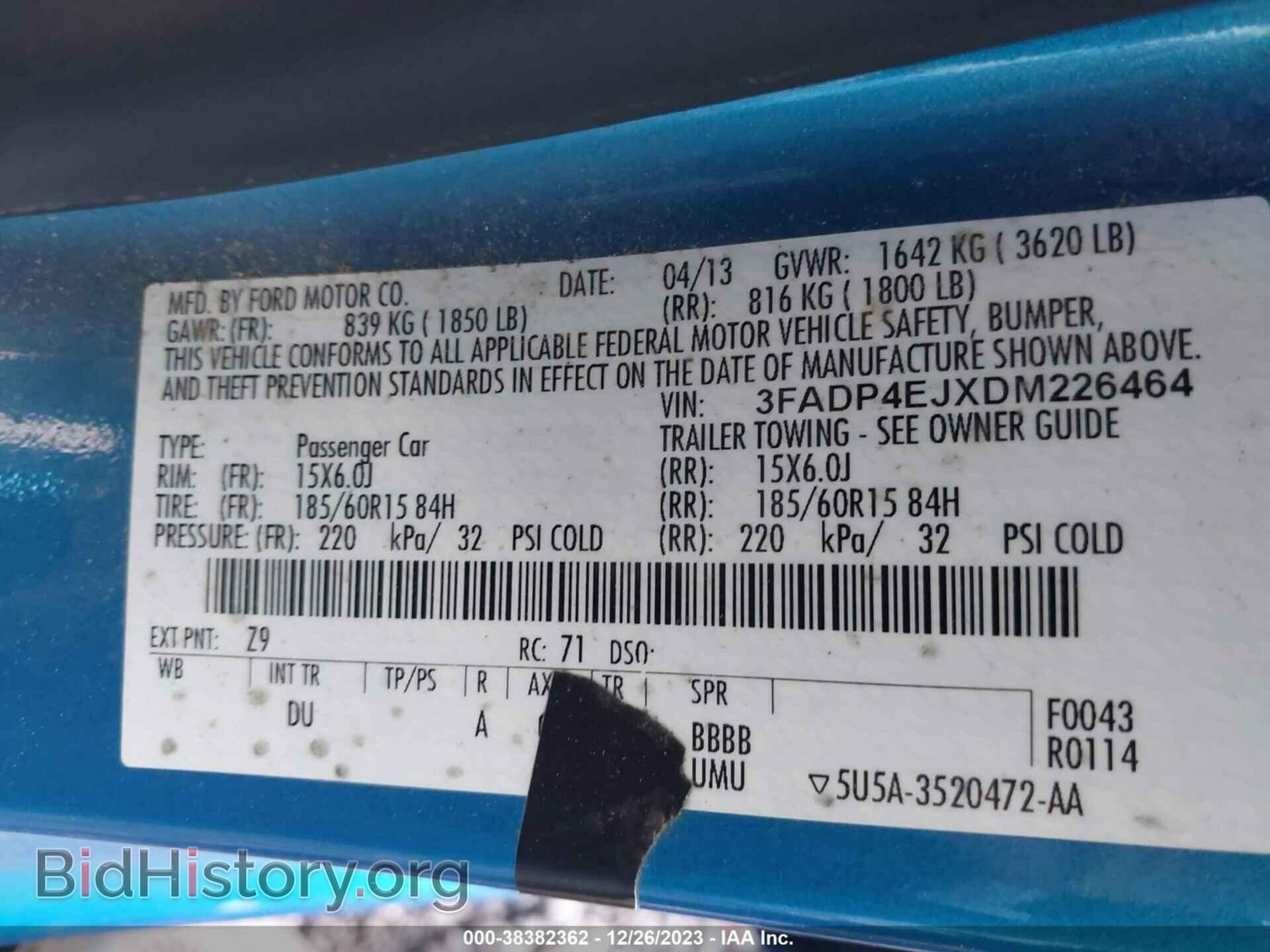 2013 FORD FIESTA - VIN: 3FADP4EJXDM226464 - Фото 9