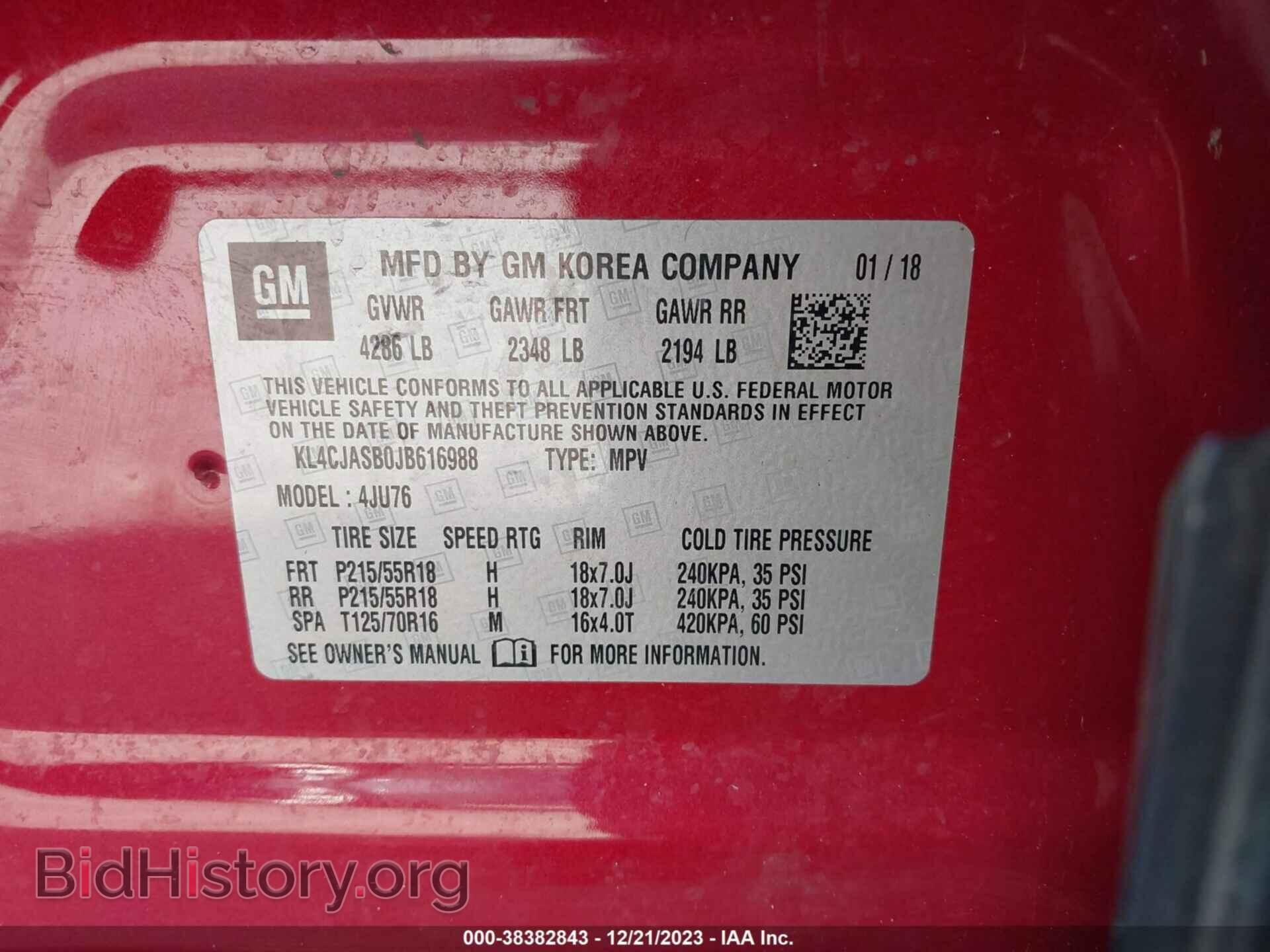 2018 BUICK ENCORE - VIN: KL4CJASB0JB616988 - Photo 9