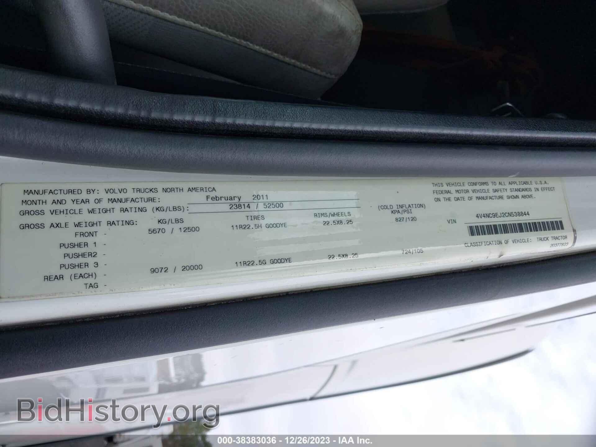 2012 VOLVO VN - VIN: 4V4NC9EJ2CN538844 - Фото 9