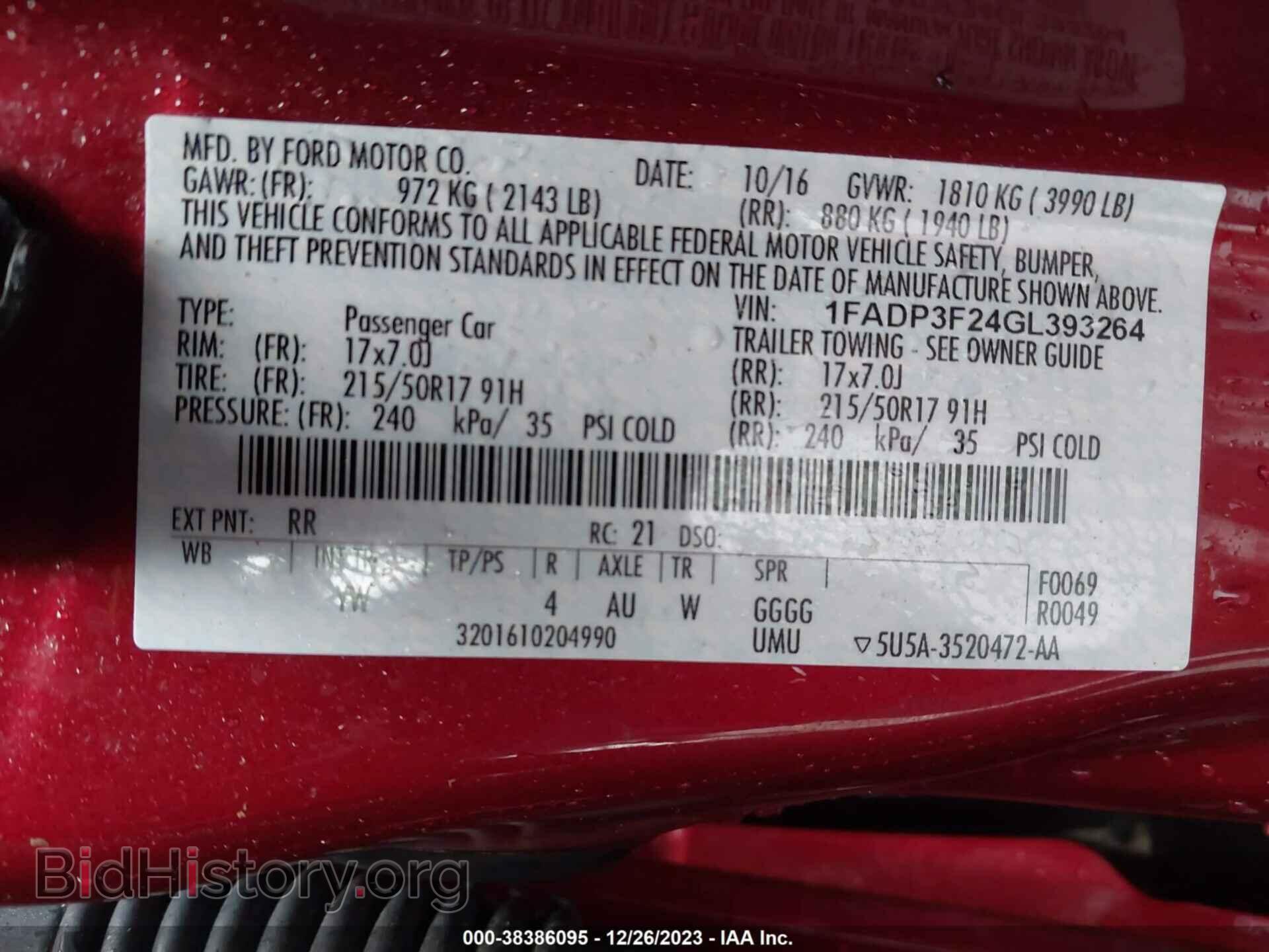 2016 FORD FOCUS - VIN: 1FADP3F24GL393264 - Photo 9