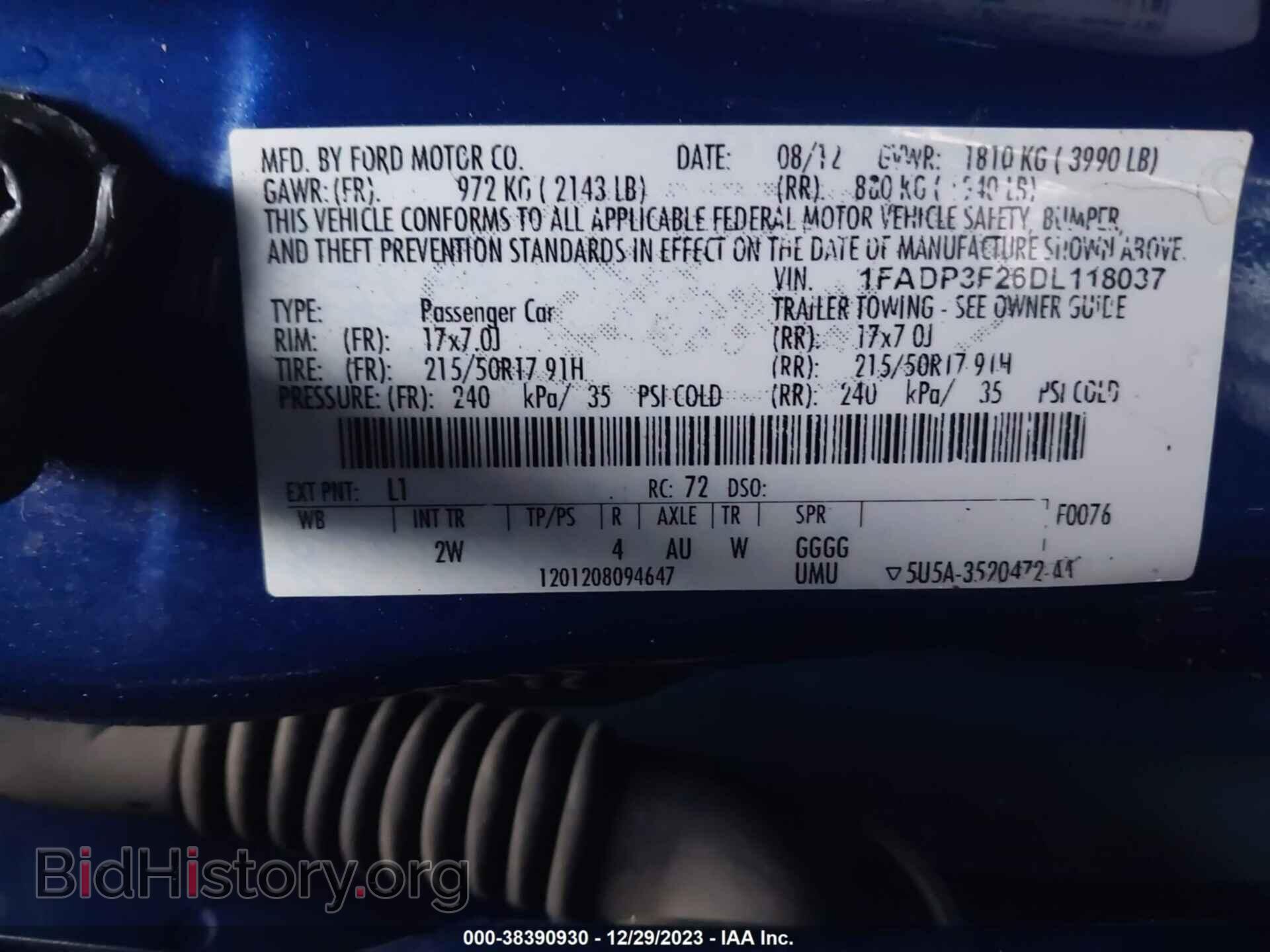 2013 FORD FOCUS - VIN: 1FADP3F26DL118037 - Фото 9