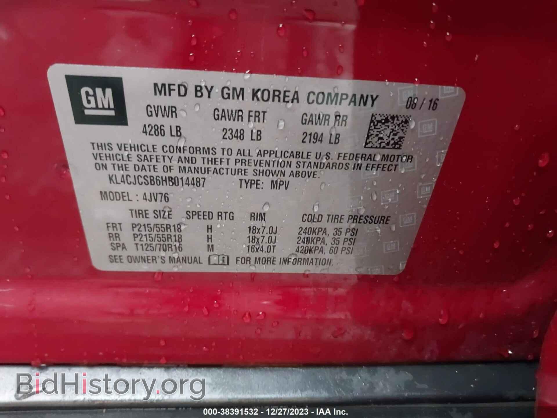 2017 BUICK ENCORE - VIN: KL4CJCSB6HB014487 - Photo 9