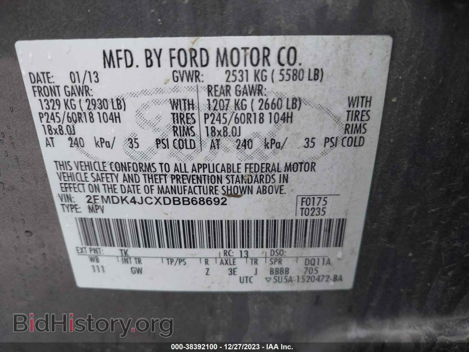 2013 FORD EDGE - VIN: 2FMDK4JCXDBB68692 - Photo 9