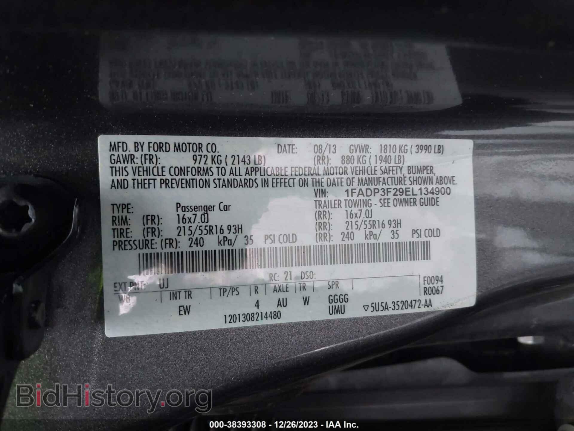 2014 FORD FOCUS - VIN: 1FADP3F29EL134900 - Фото 9