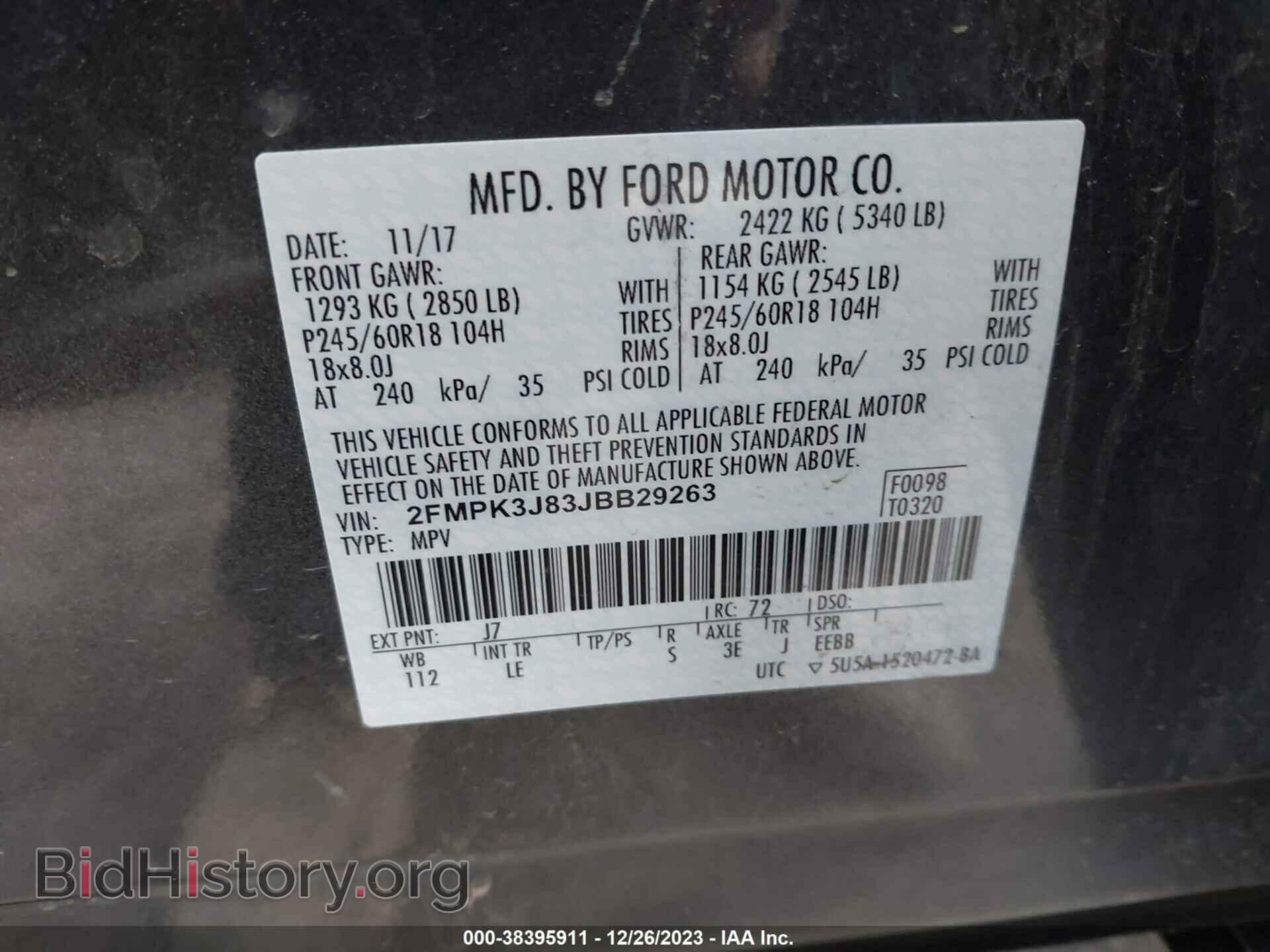 2018 FORD EDGE - VIN: 2FMPK3J83JBB29263 - Photo 9