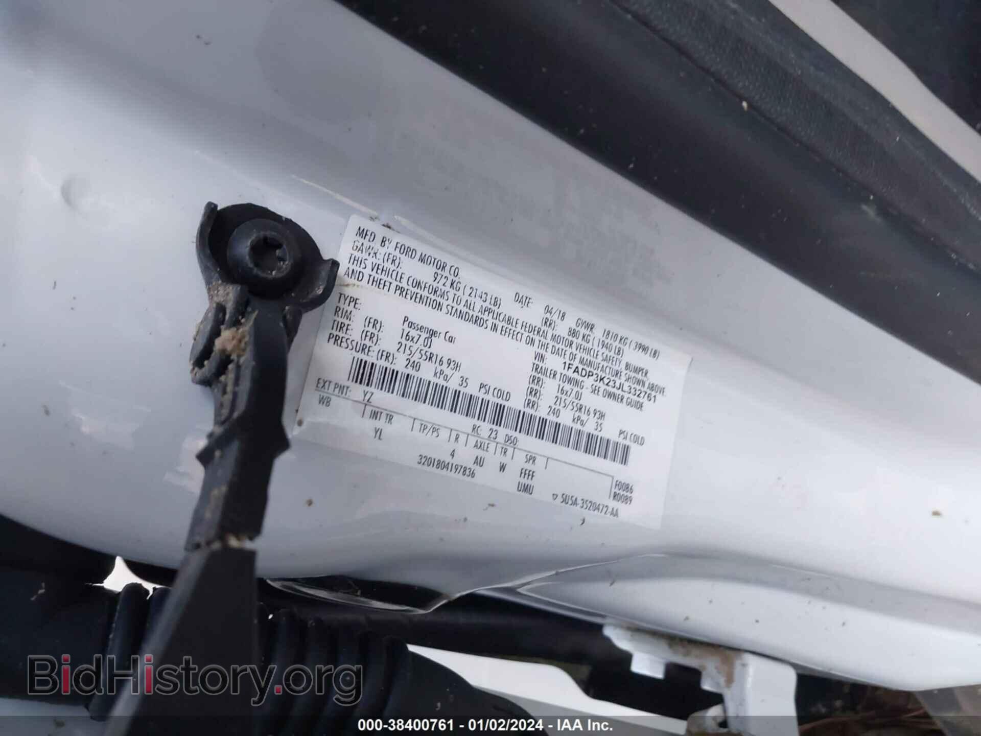 2018 FORD FOCUS - VIN: 1FADP3K23JL332761 - Фото 9