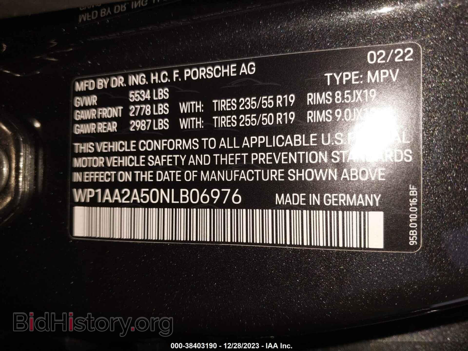 2022 PORSCHE MACAN - VIN: WP1AA2A50NLB06976 - Фото 9