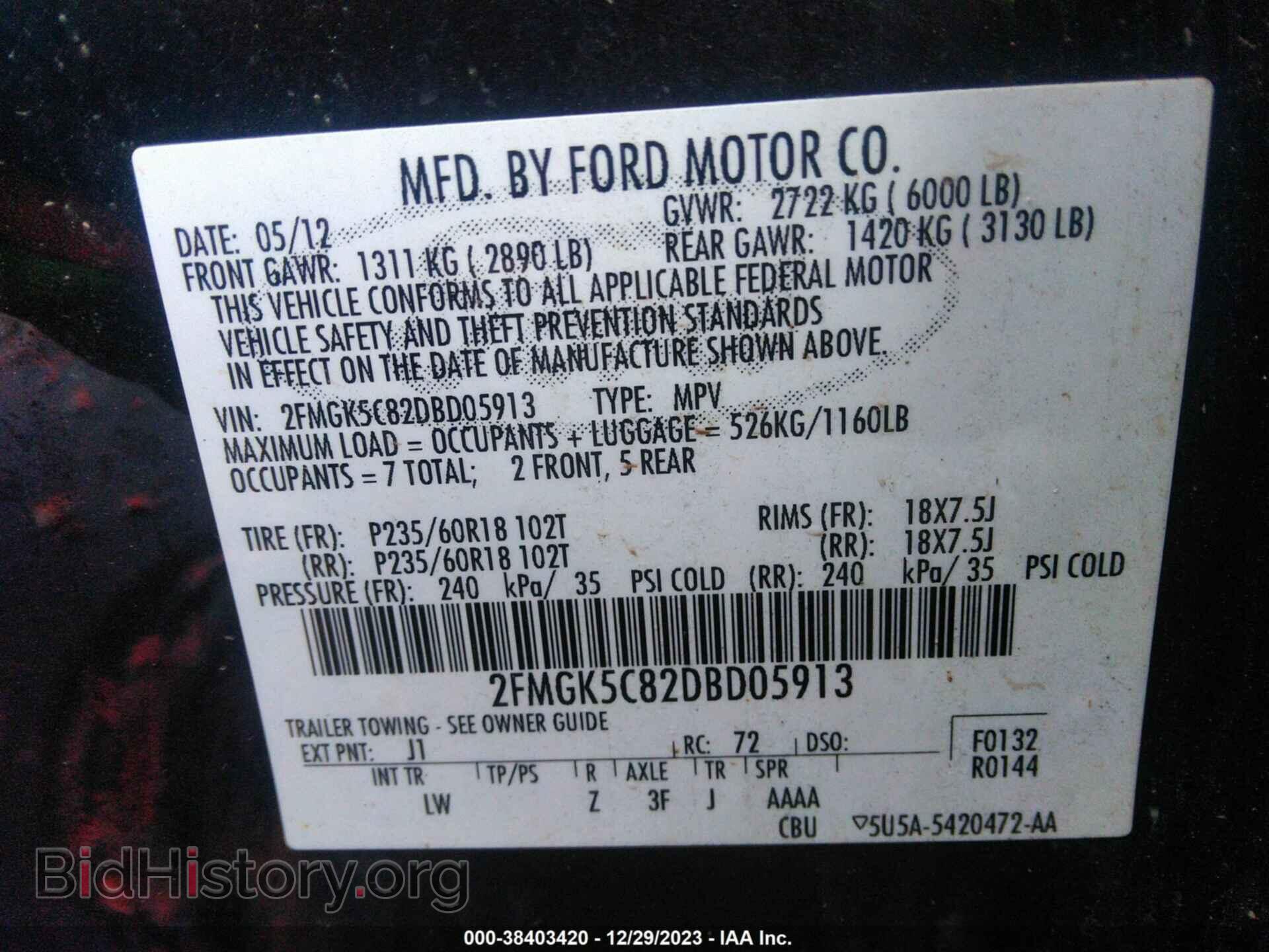 2013 FORD FLEX - VIN: 2FMGK5C82DBD05913 - Photo 9
