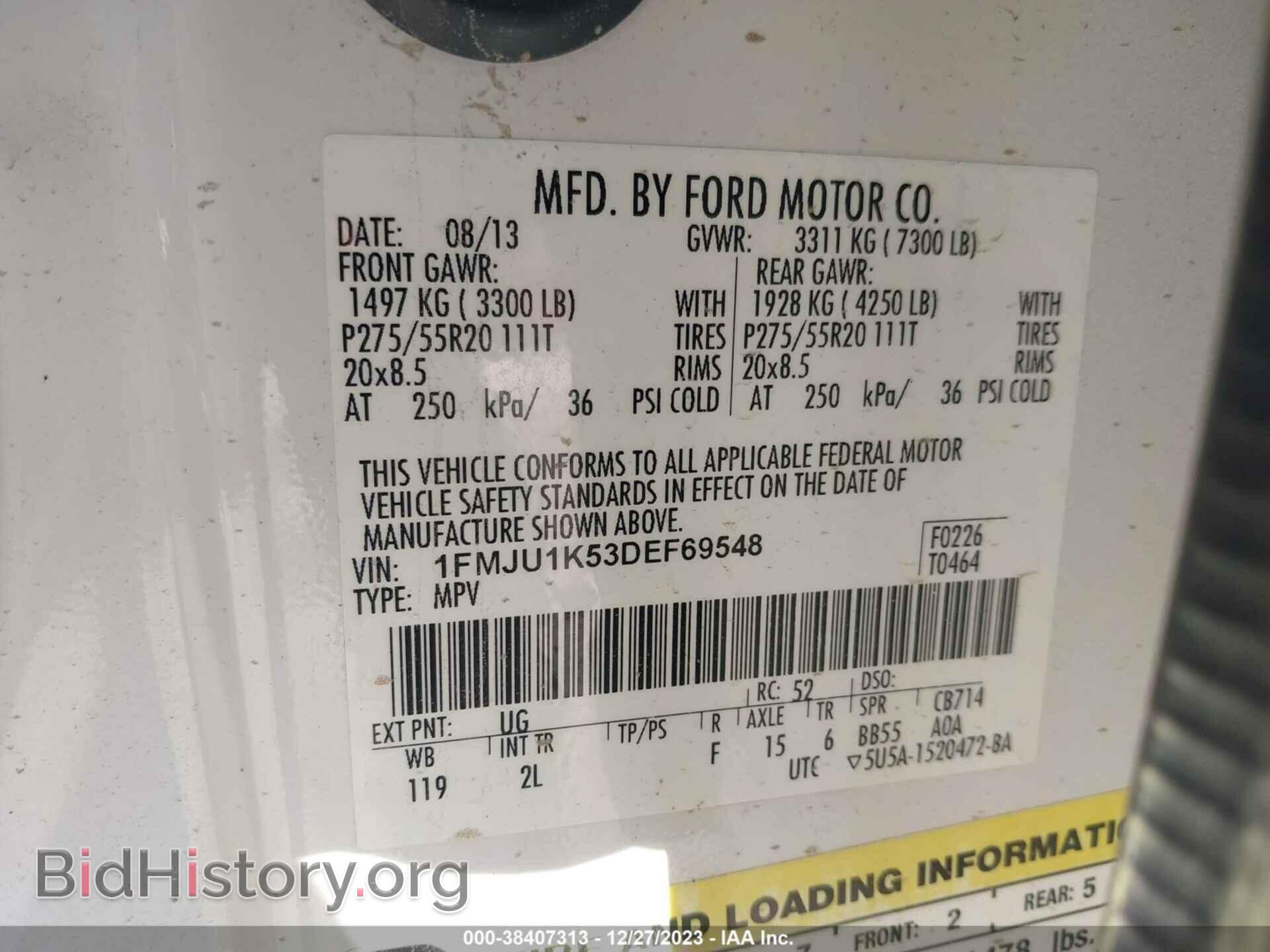 2013 FORD EXPEDITION - VIN: 1FMJU1K53DEF69548 - Фото 9