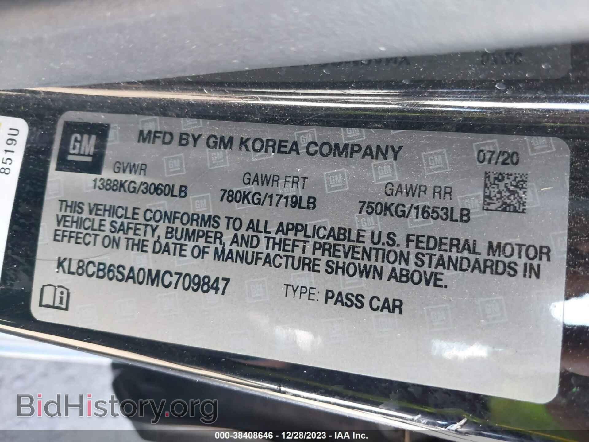 2021 CHEVROLET SPARK - VIN: KL8CB6SA0MC709847 - Фото 9