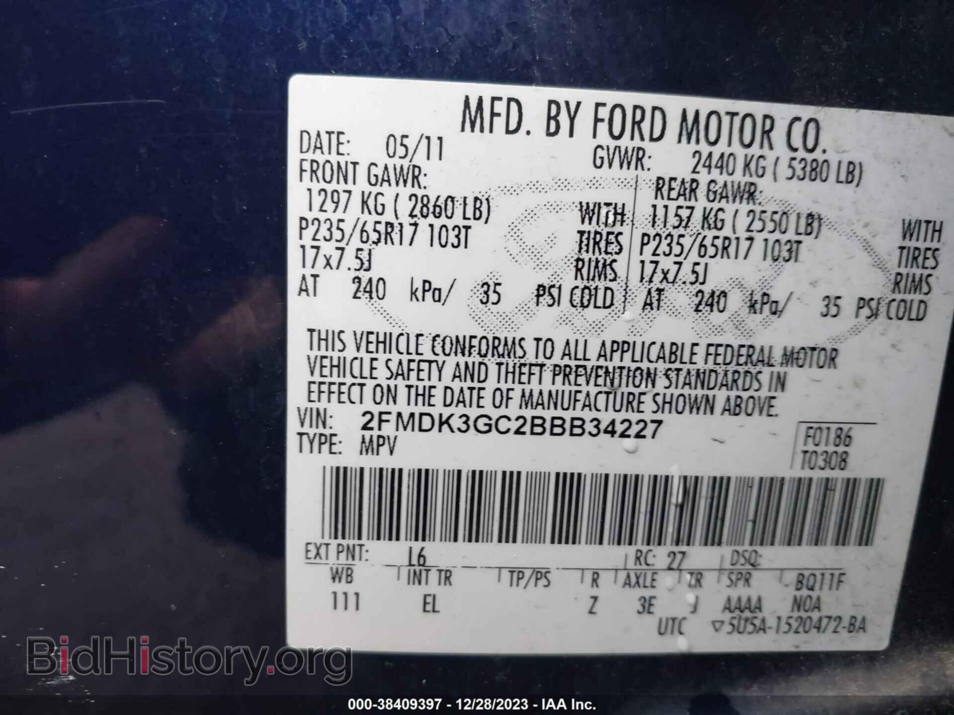 2011 FORD EDGE - VIN: 2FMDK3GC2BBB34227 - Photo 9