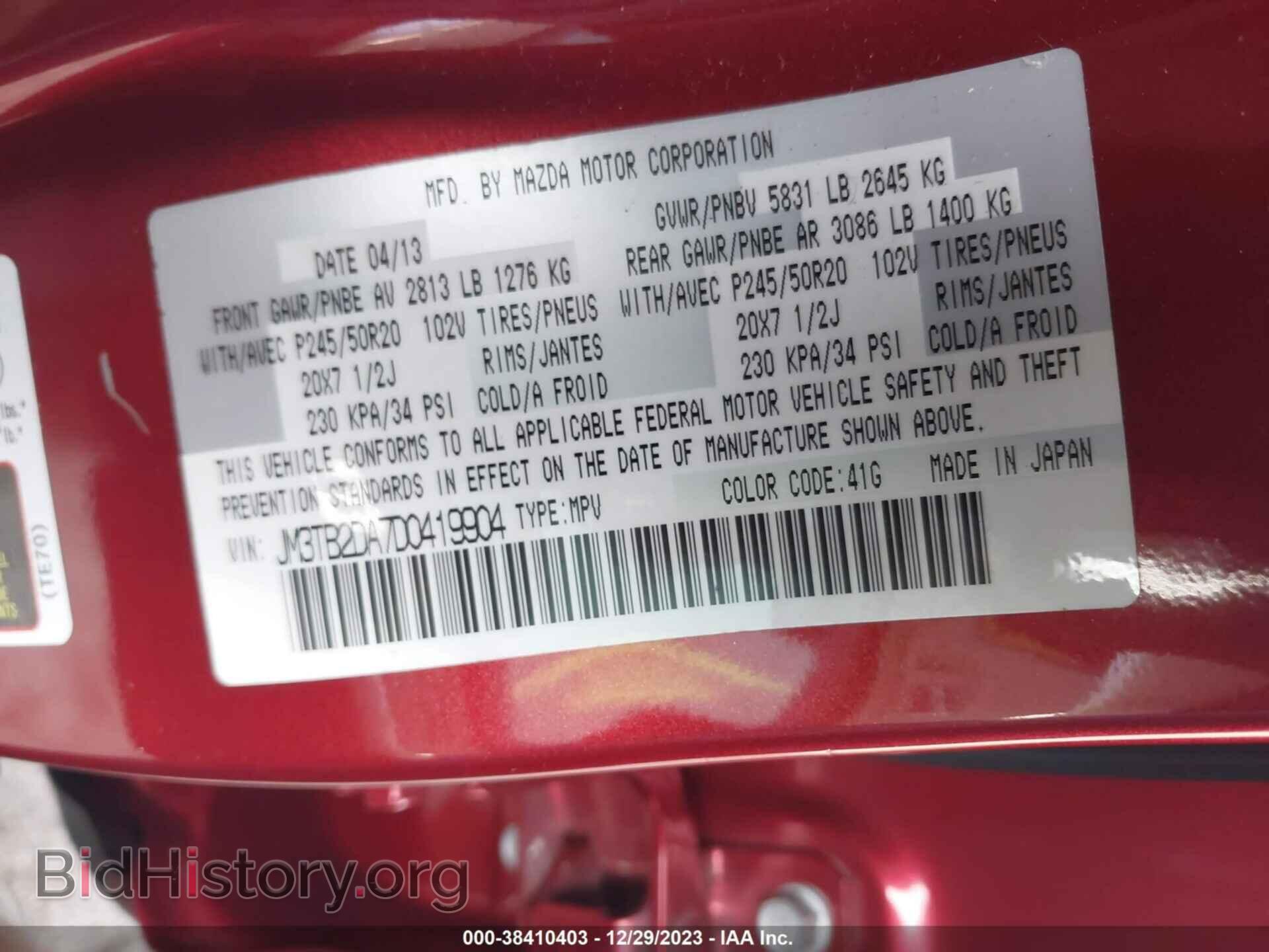 2013 MAZDA CX-9 - VIN: JM3TB2DA7D0419904 - Фото 9
