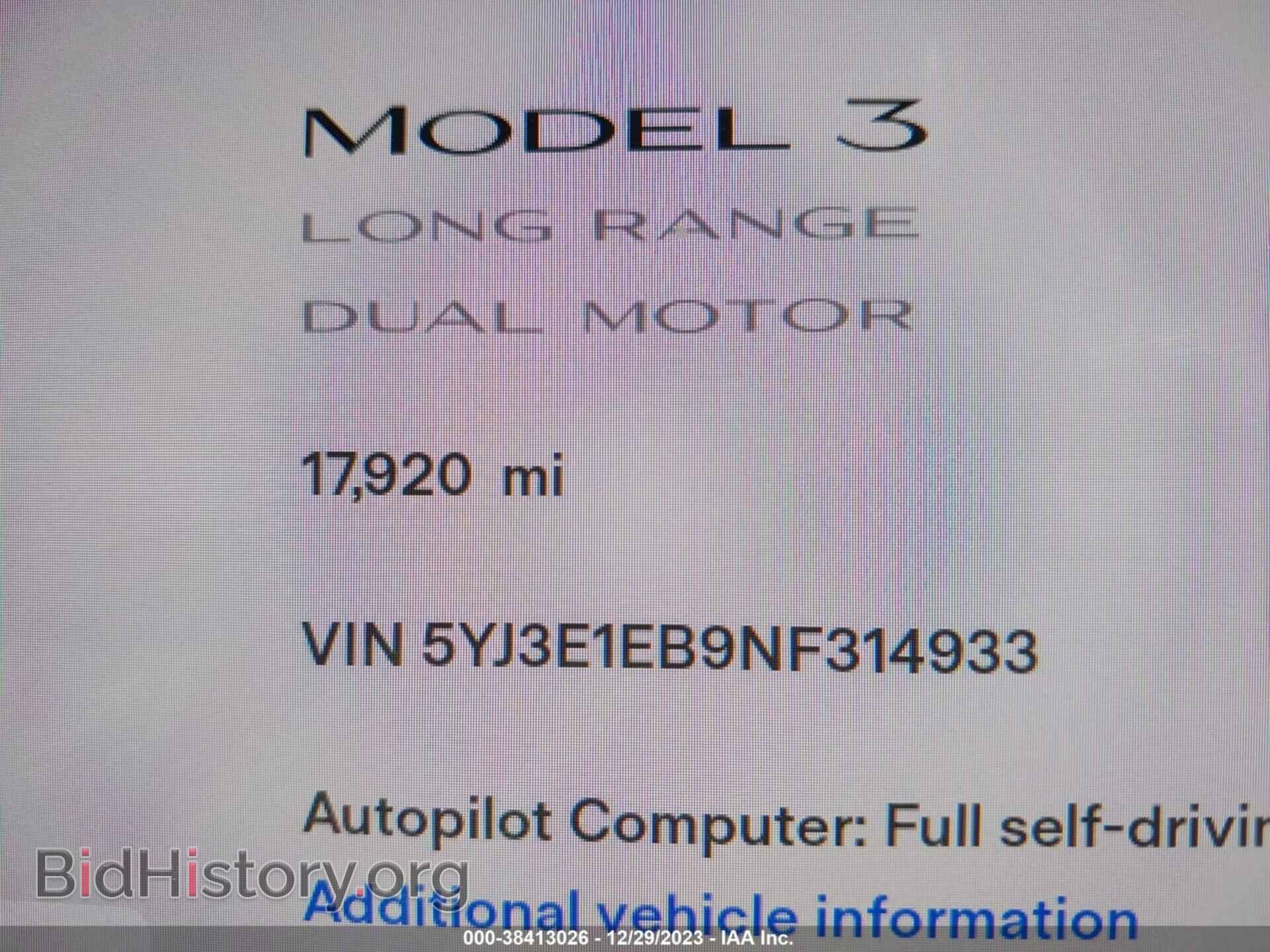 2022 TESLA MODEL 3 - VIN: 5YJ3E1EB9NF314933 - Фото 7