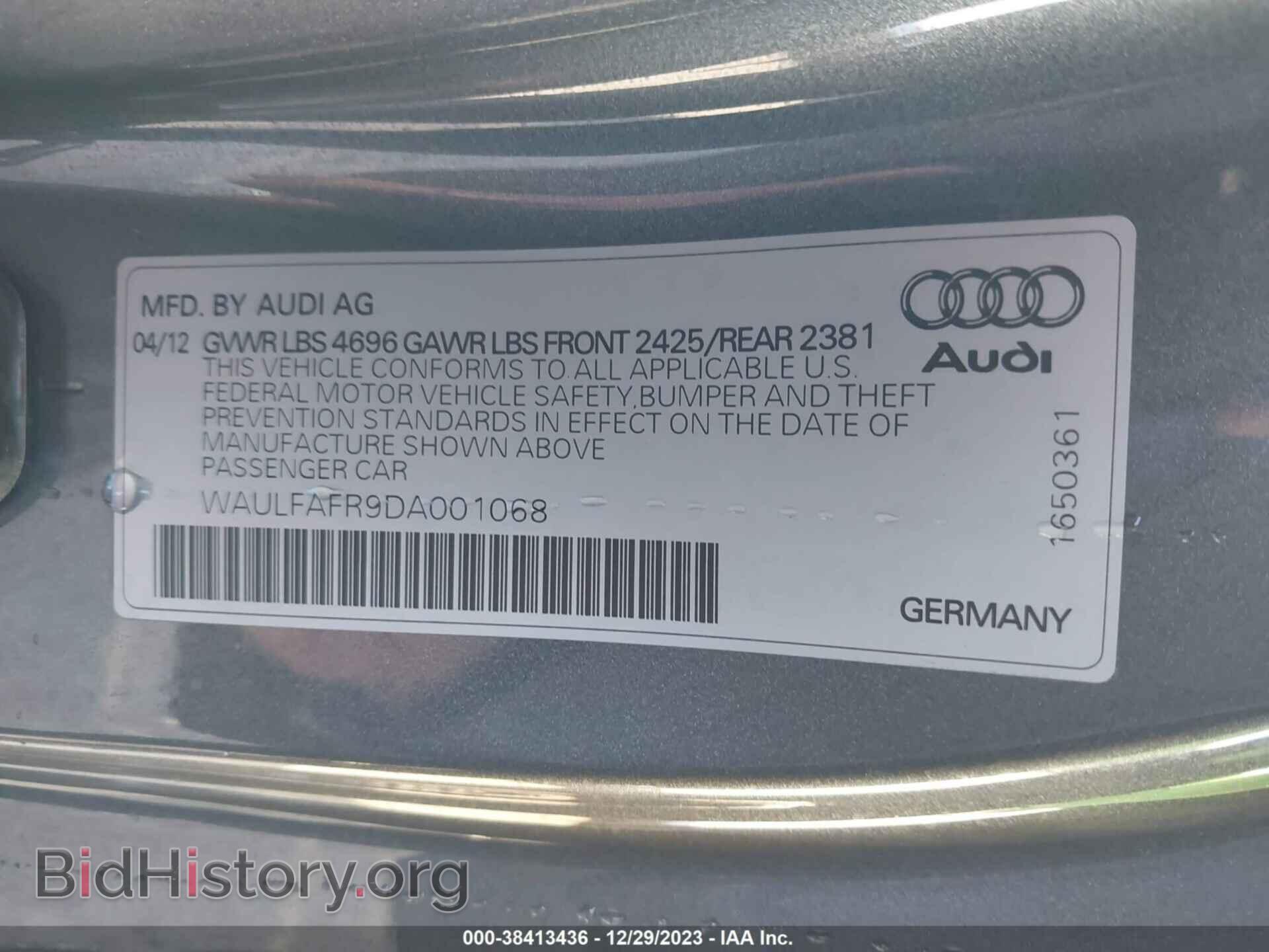 2013 AUDI A5 - VIN: WAULFAFR9DA001068 - Photo 9