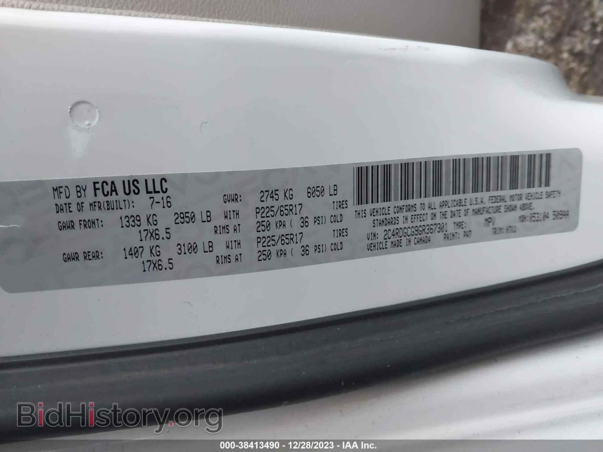 2016 DODGE GRAND CARAVAN - VIN: 2C4RDGCG9GR367301 - Фото 9