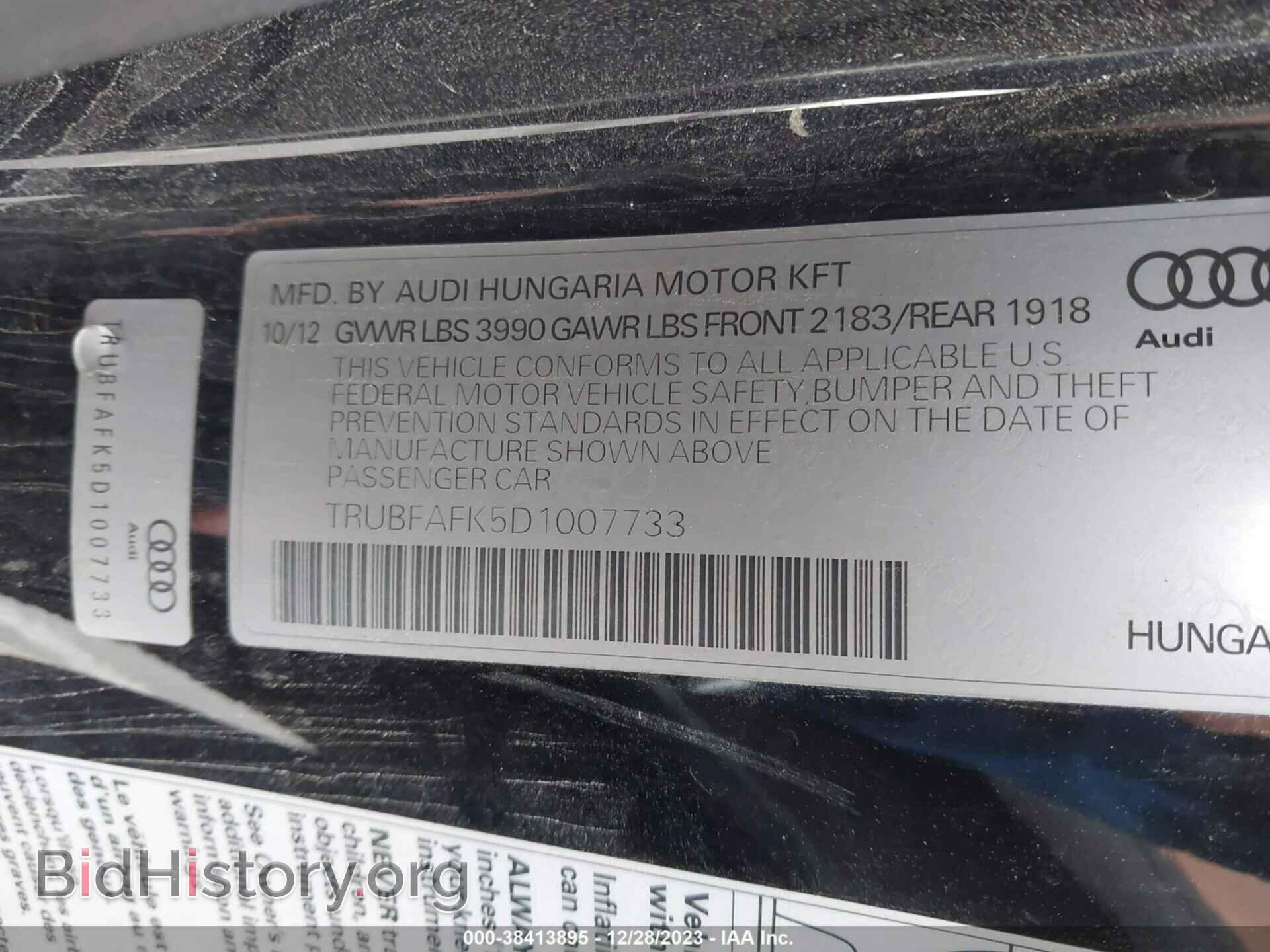 2013 AUDI TT - VIN: TRUBFAFK5D1007733 - Photo 9