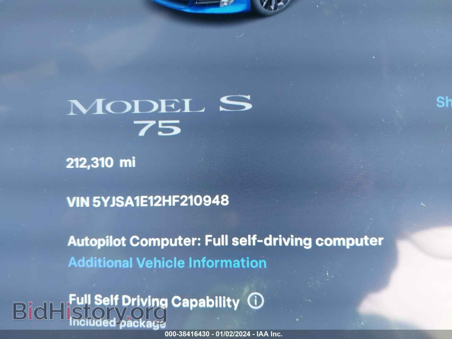 2017 TESLA MODEL S - VIN: 5YJSA1E12HF210948 - Photo 7