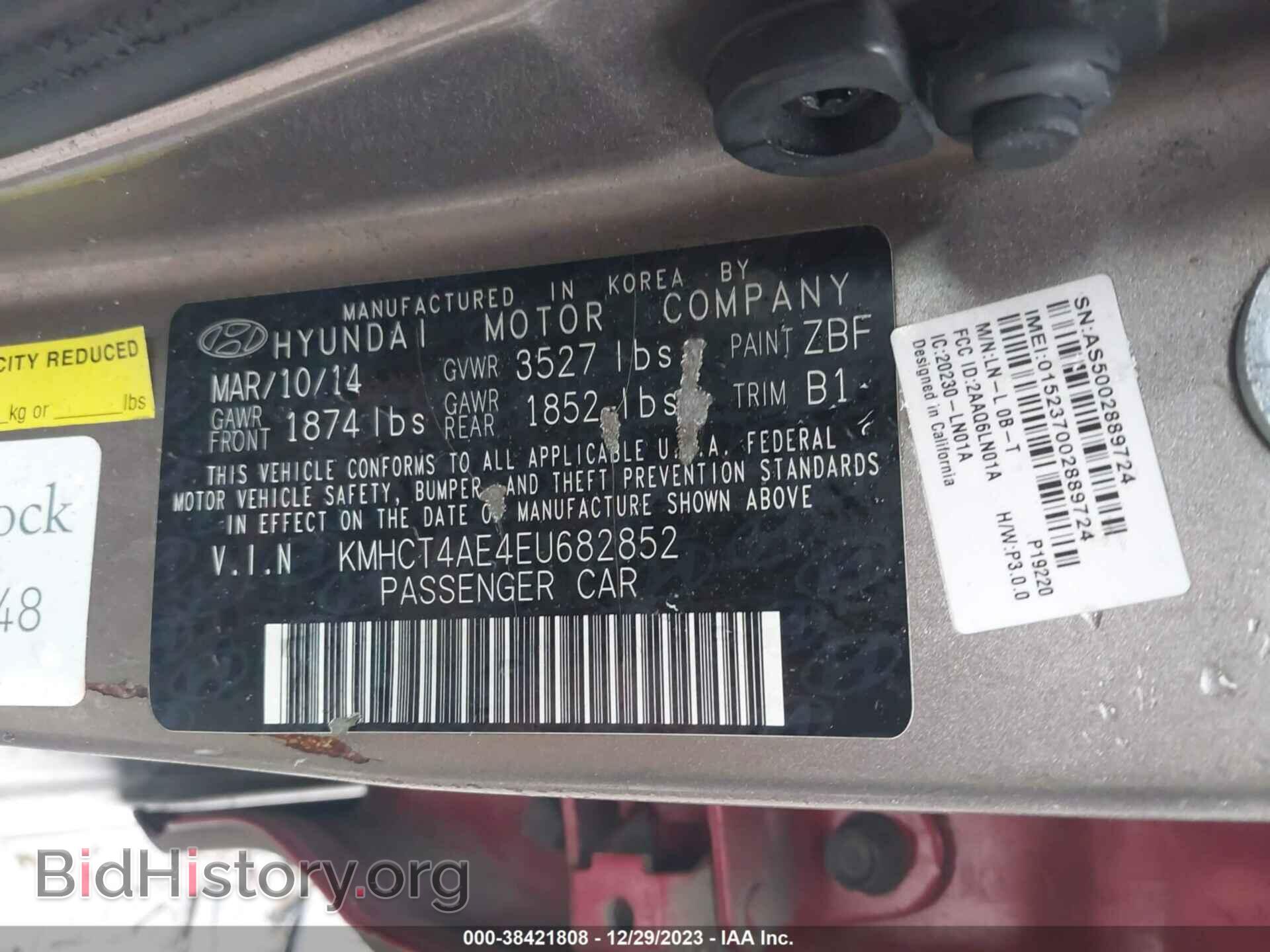 2014 HYUNDAI ACCENT - VIN: KMHCT4AE4EU682852 - Фото 9