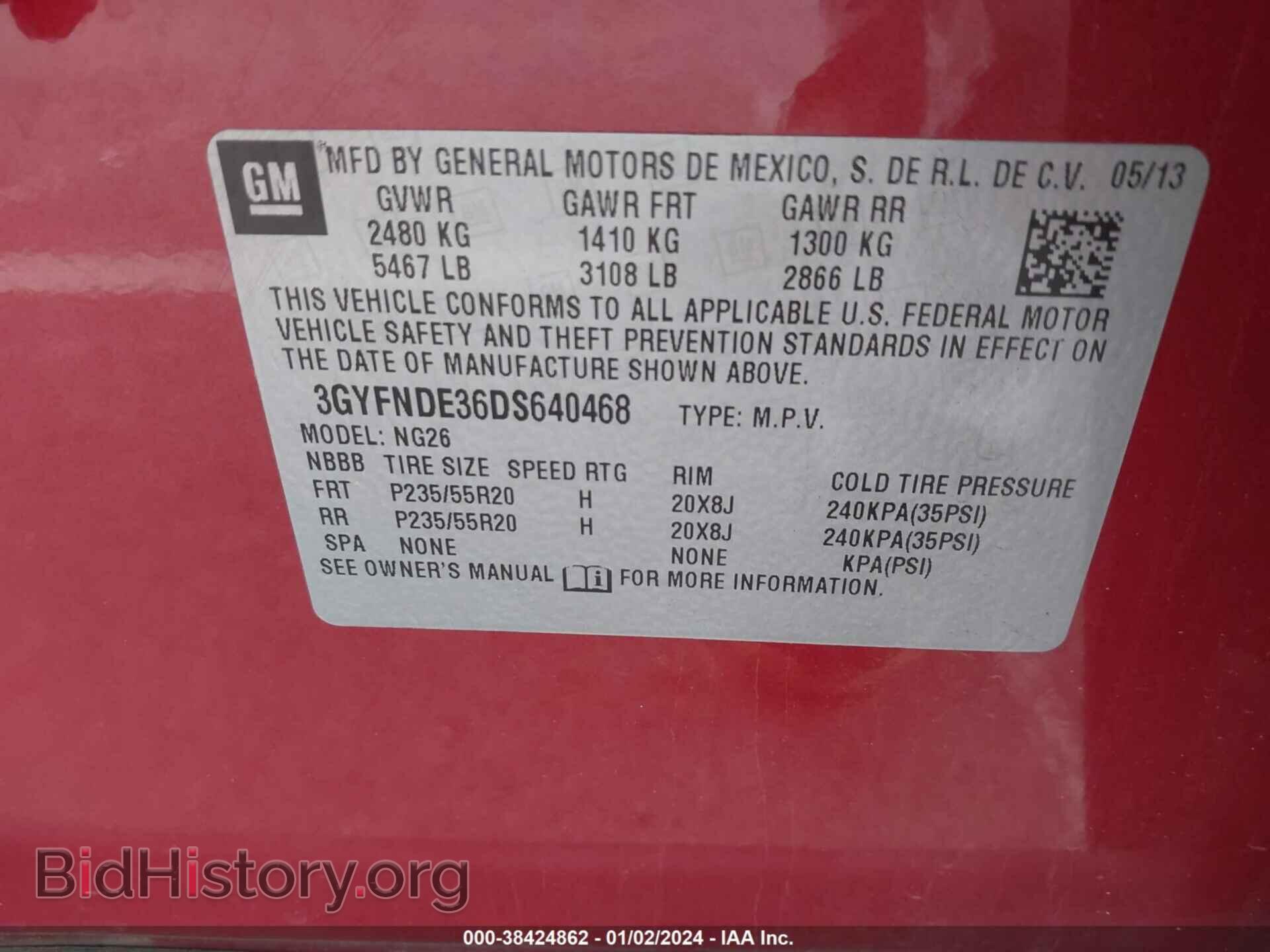 2013 CADILLAC SRX - VIN: 3GYFNDE36DS640468 - Фото 9