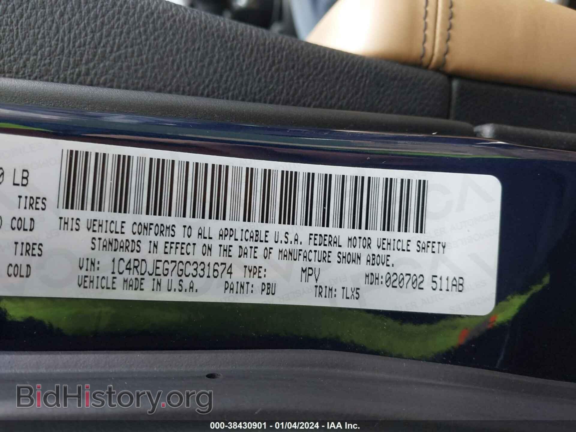 2016 DODGE DURANGO - VIN: 1C4RDJEG7GC331674 - Photo 9