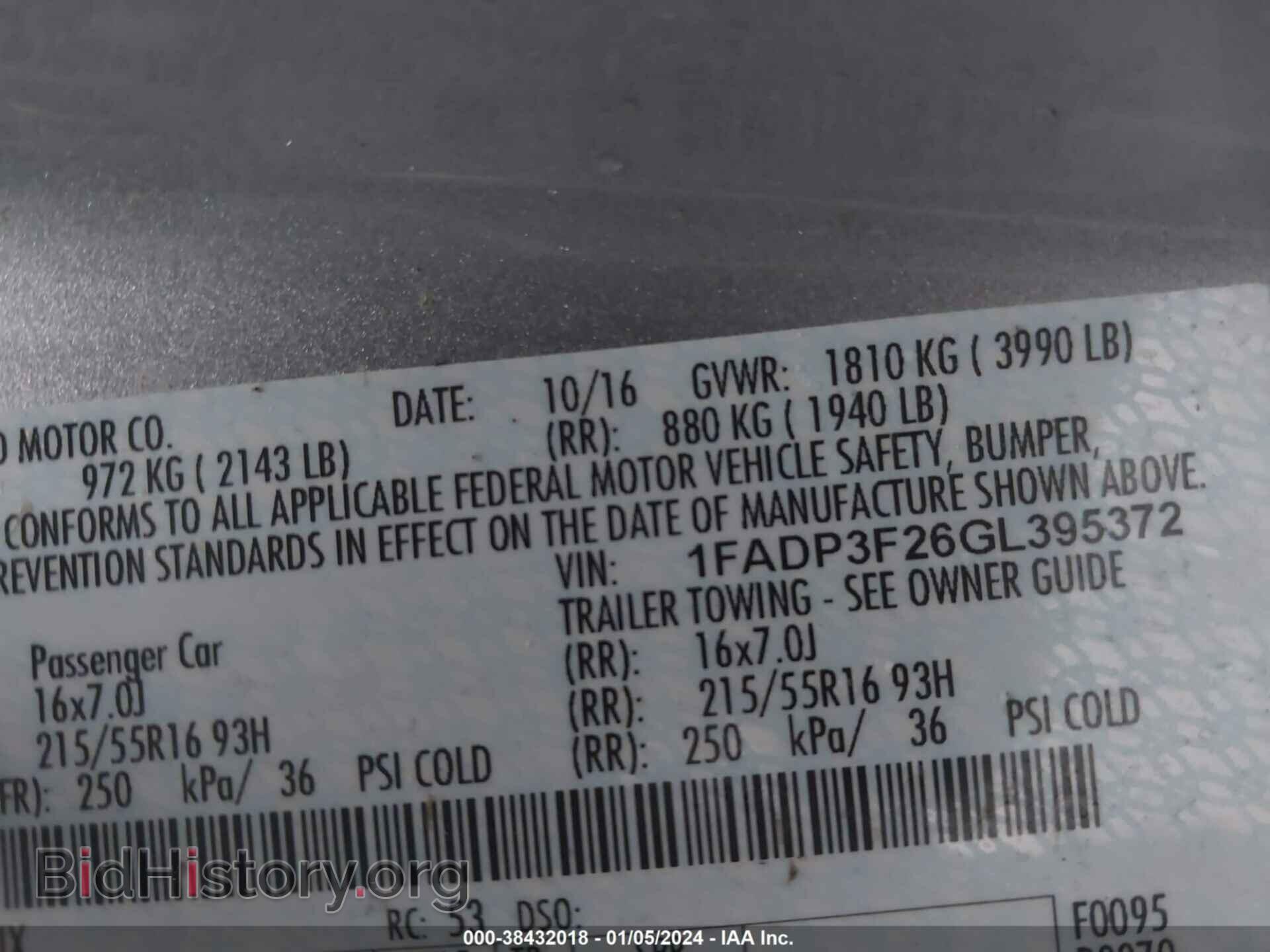 2016 FORD FOCUS - VIN: 1FADP3F26GL395372 - Photo 9